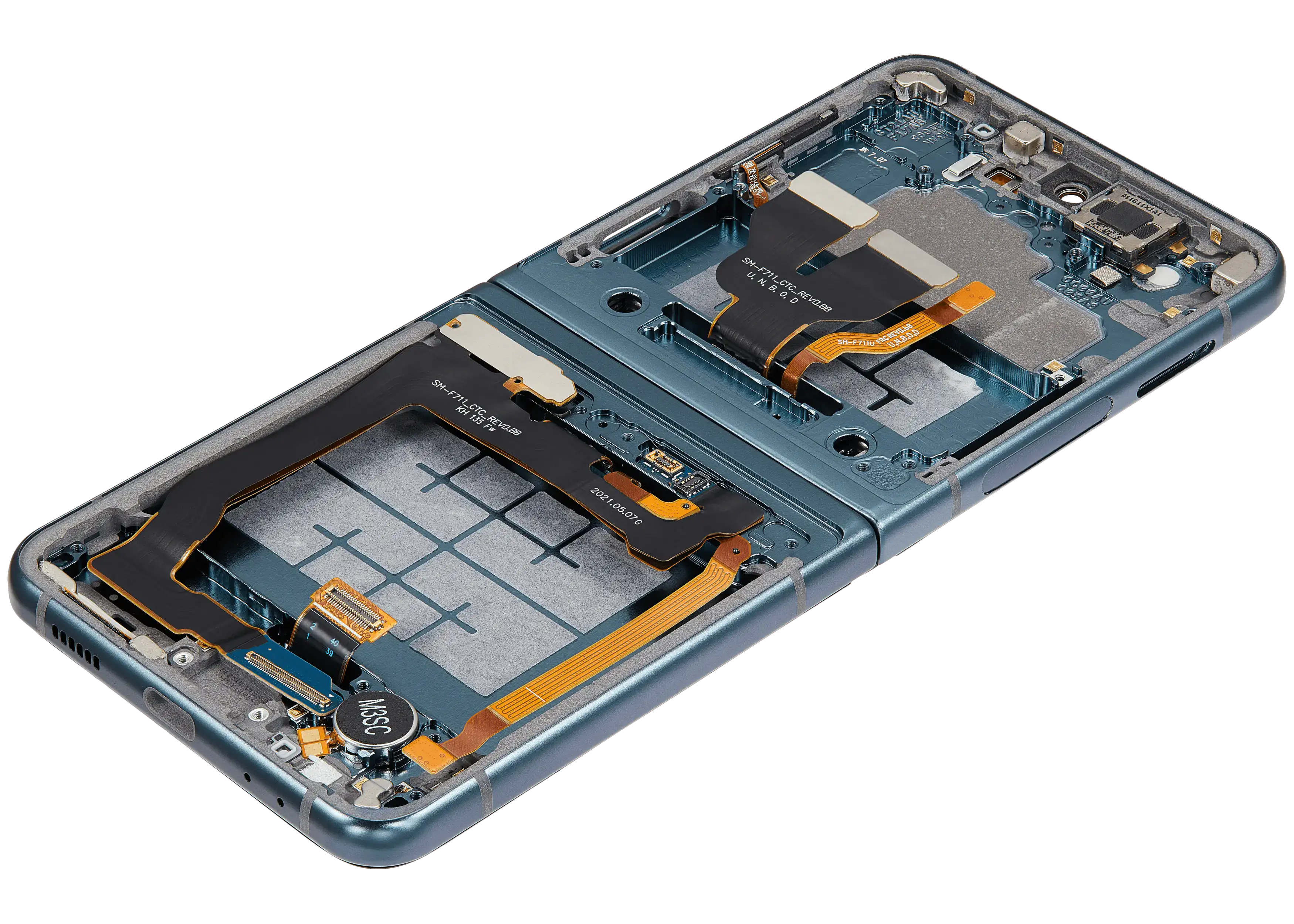 Inner OLED-Display mit Rahmen Compatible für Samsung Galaxy Z Flip 3 5G (F711) (US & International) (Aftermarket) (Grün)