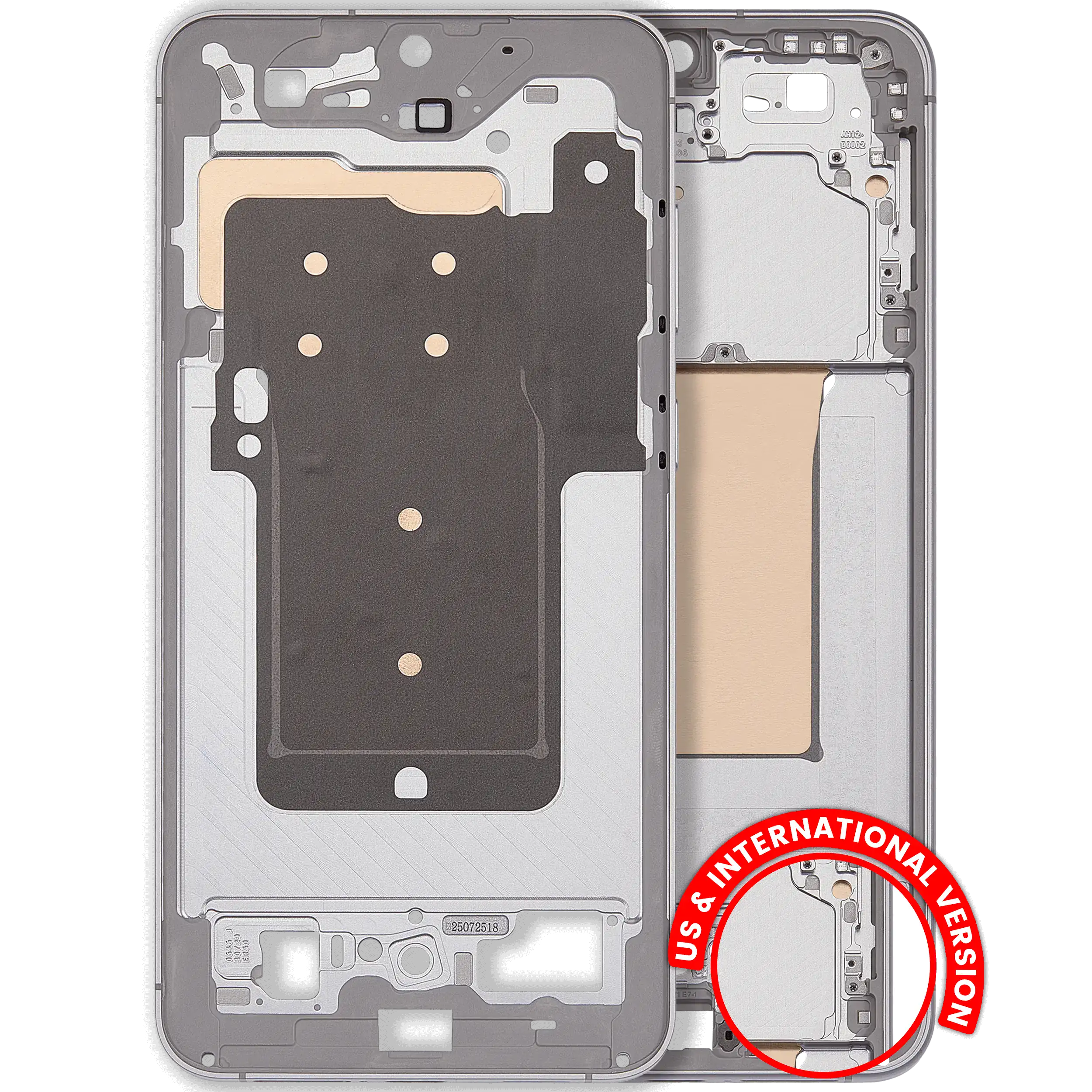 Midframe/Rahmen Compatible für Samsung Galaxy S25 FE 5G (US & Internationale Version) (Icyblue / White)