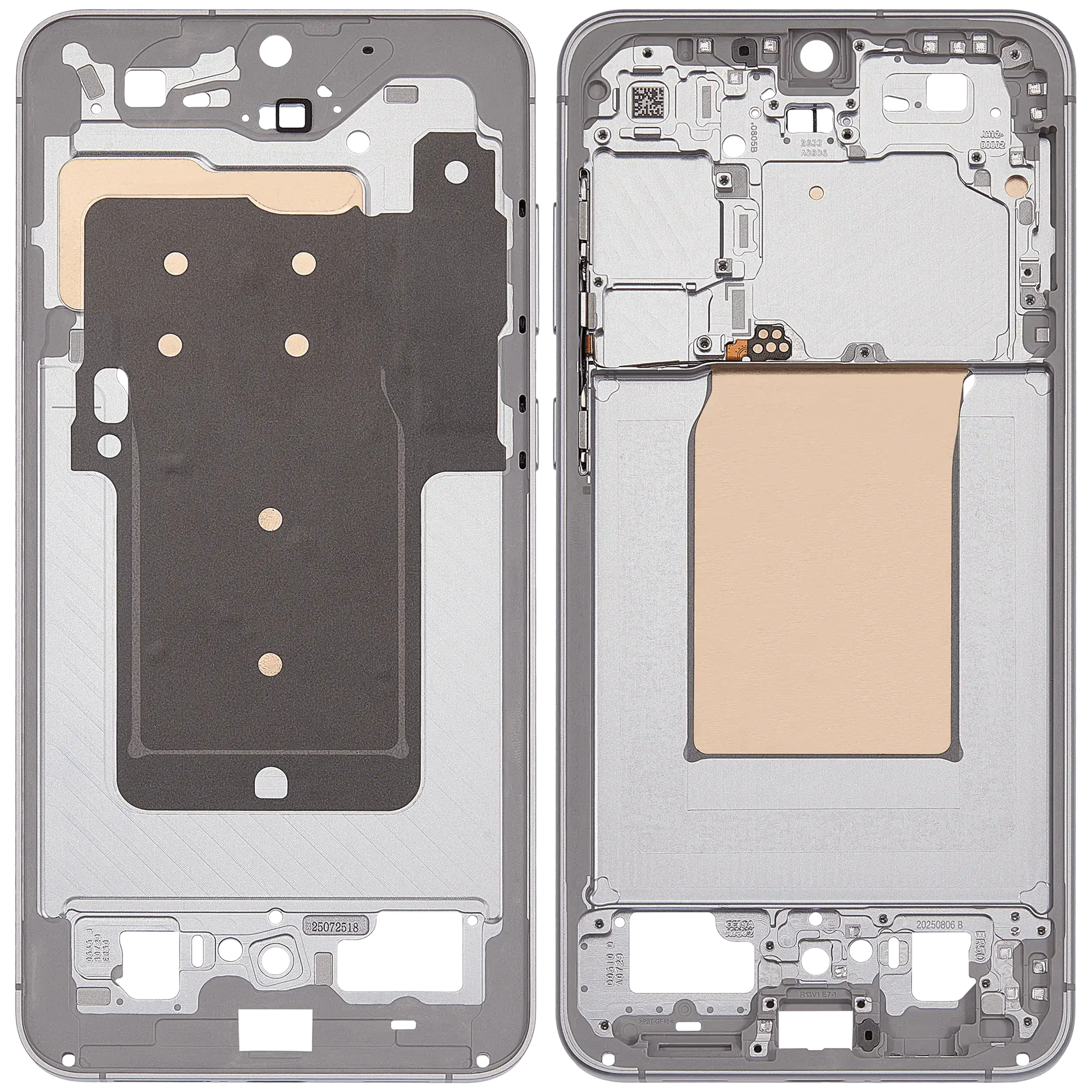 Midframe/Rahmen Compatible für Samsung Galaxy S25 FE 5G (US & Internationale Version) (Icyblue / White)