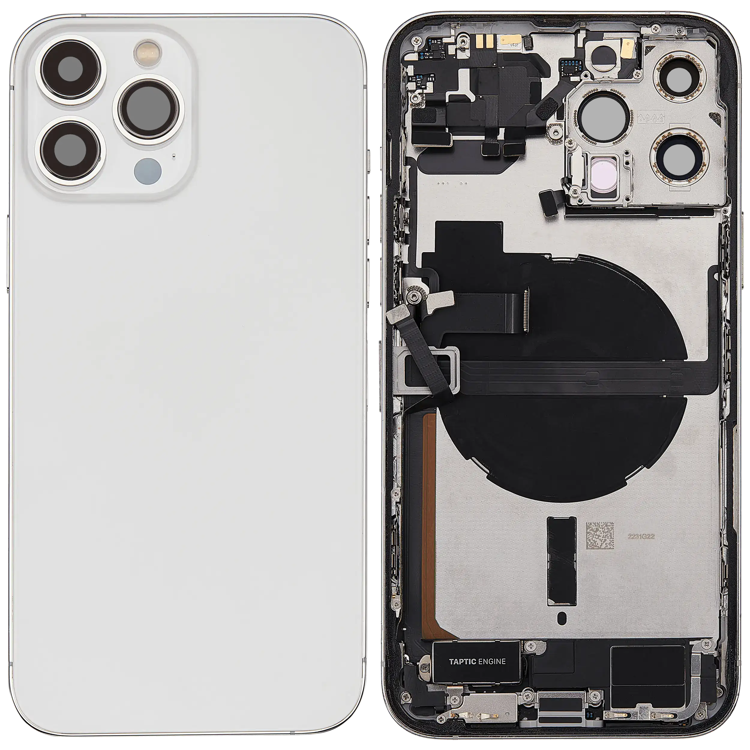 Original Apple-Ausbau A gebraucht – iPhone 13 Pro Max EU Backcover/Rahmen Silber