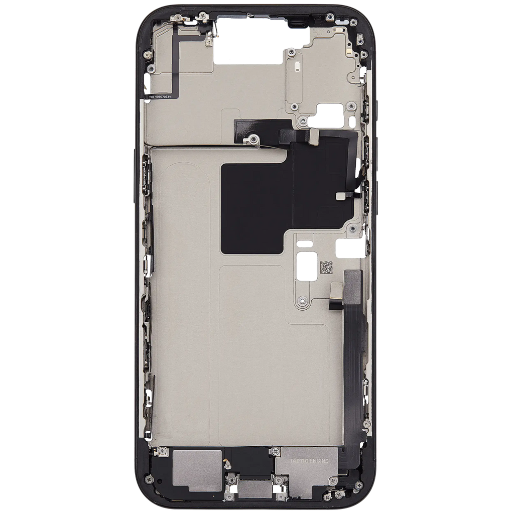 Midframe/Frame with Charging Port Flex and Small Parts for iPhone 16 Pro Max (US Version) – Used OEM Pulled, Grade A (Black Titanium)