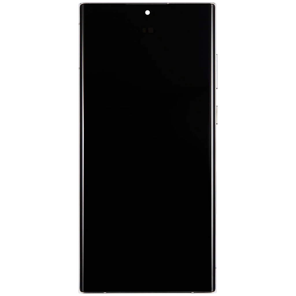 OLED-Baustein mit Rahmen, Samsung S22 Ultra, Phantom White, Aftermarket Pro