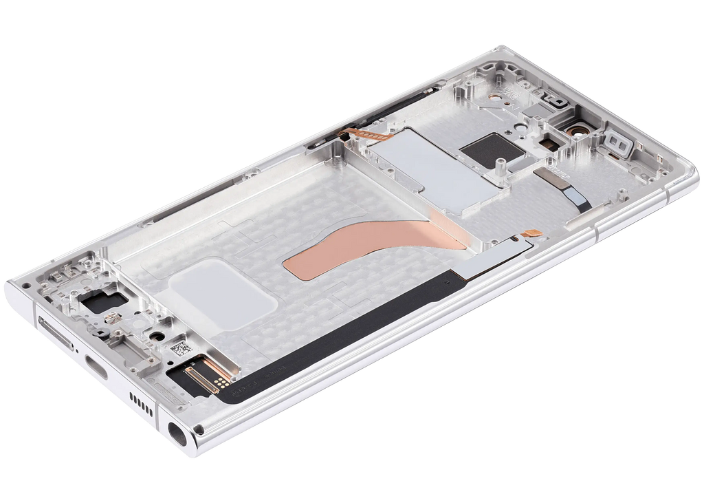OLED-Baustein mit Rahmen, Samsung S22 Ultra, Phantom White, Aftermarket Pro
