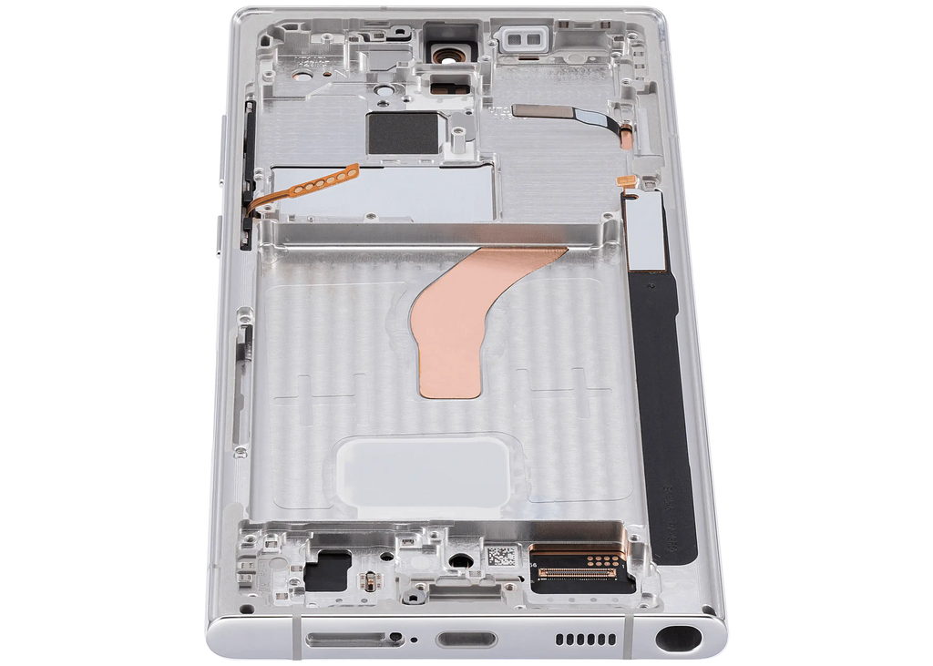 OLED-Baustein mit Rahmen, Samsung S22 Ultra, Phantom White, Aftermarket Pro