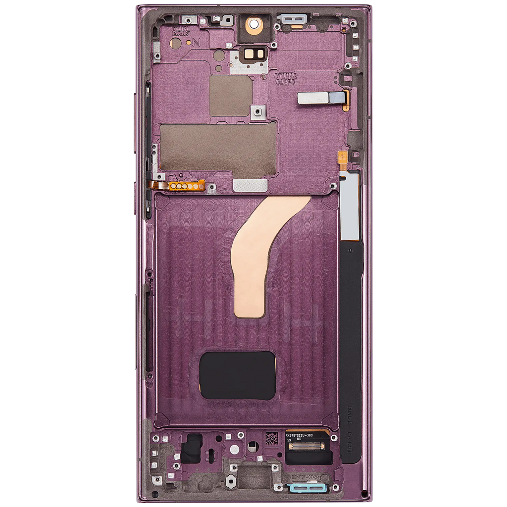 OLED-Display mit Rahmen Samsung Galaxy S22 Ultra Burgundy Aftermarket Pro 120Hz