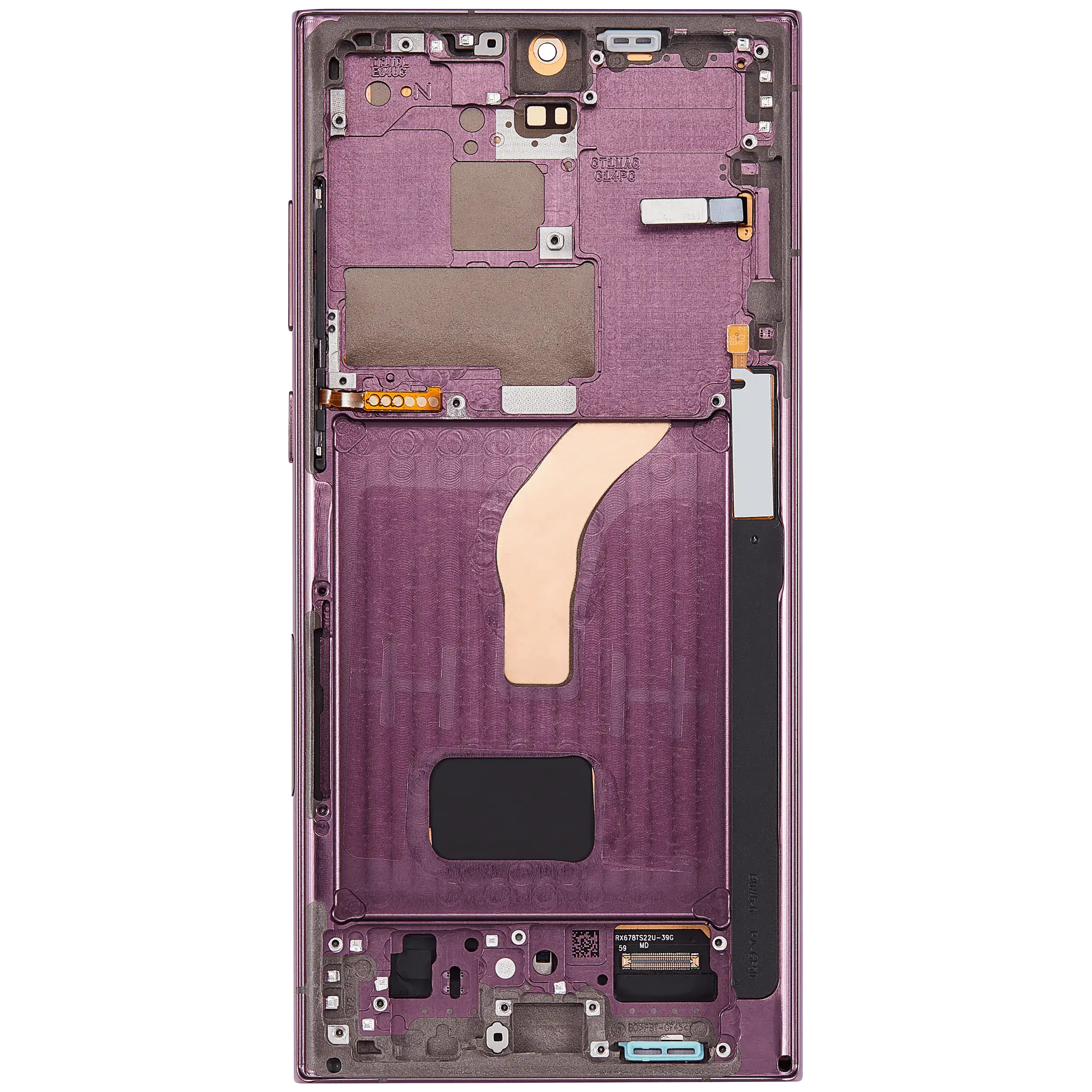 OLED-Display mit Rahmen Samsung Galaxy S22 Ultra Burgundy Aftermarket Pro 120Hz
