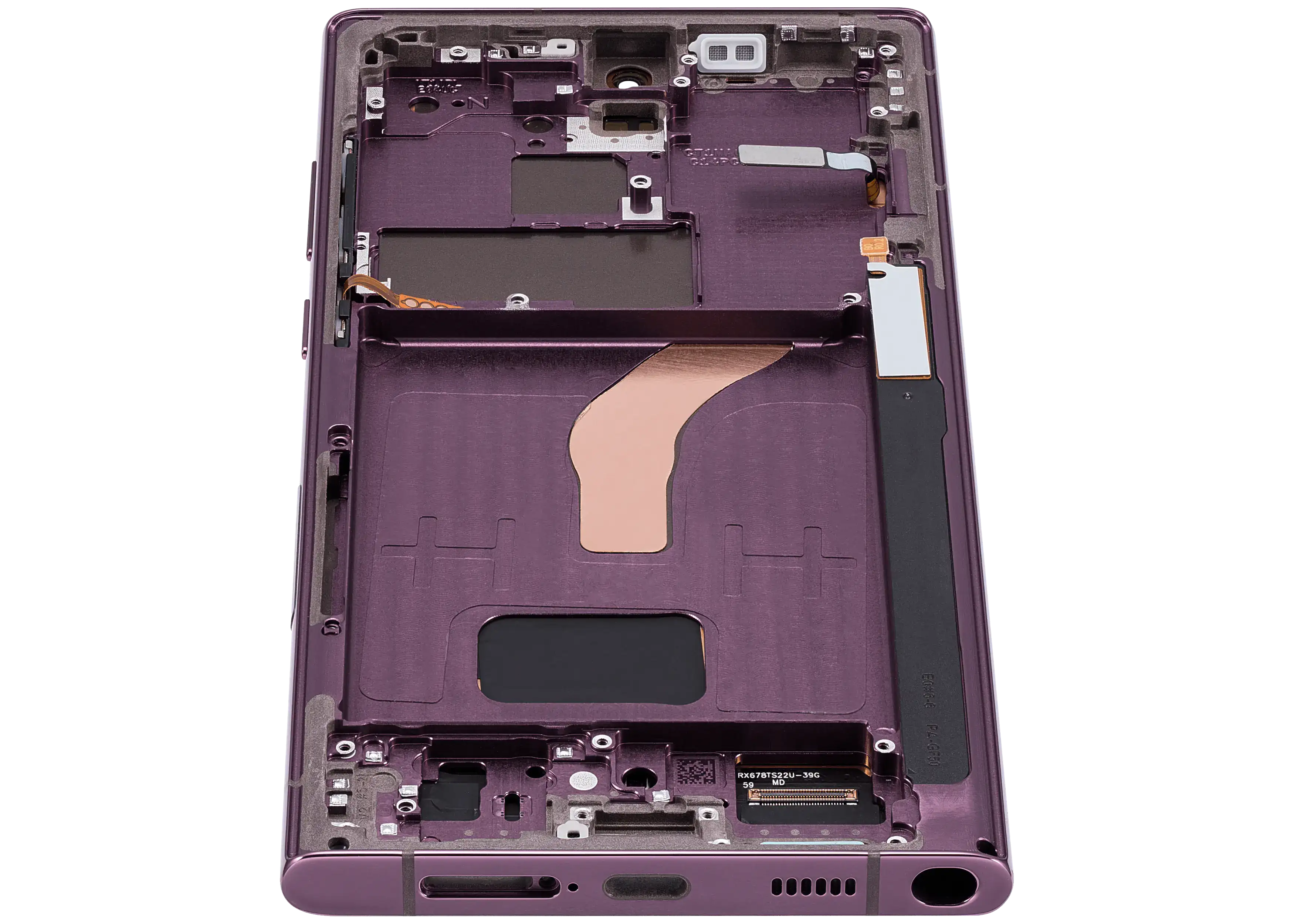 OLED-Display mit Rahmen Samsung Galaxy S22 Ultra Burgundy Aftermarket Pro 120Hz