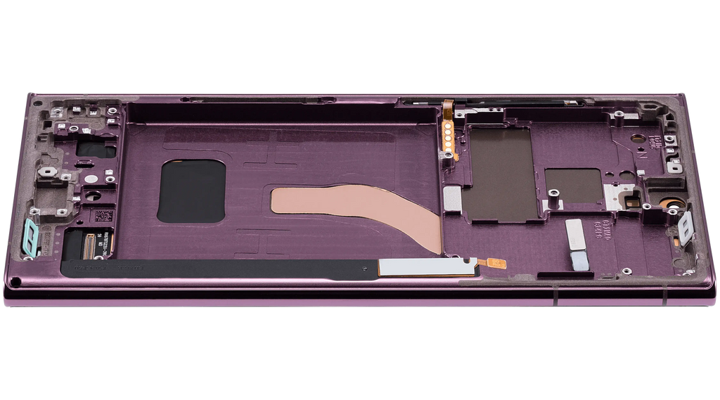OLED-Display mit Rahmen Samsung Galaxy S22 Ultra Burgundy Aftermarket Pro 120Hz