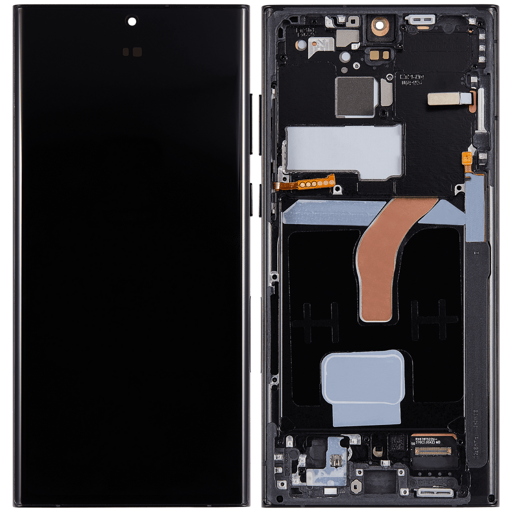OLED-Display mit Rahmen Samsung Galaxy S22 Ultra Aftermarket Pro (Farbauswahl)