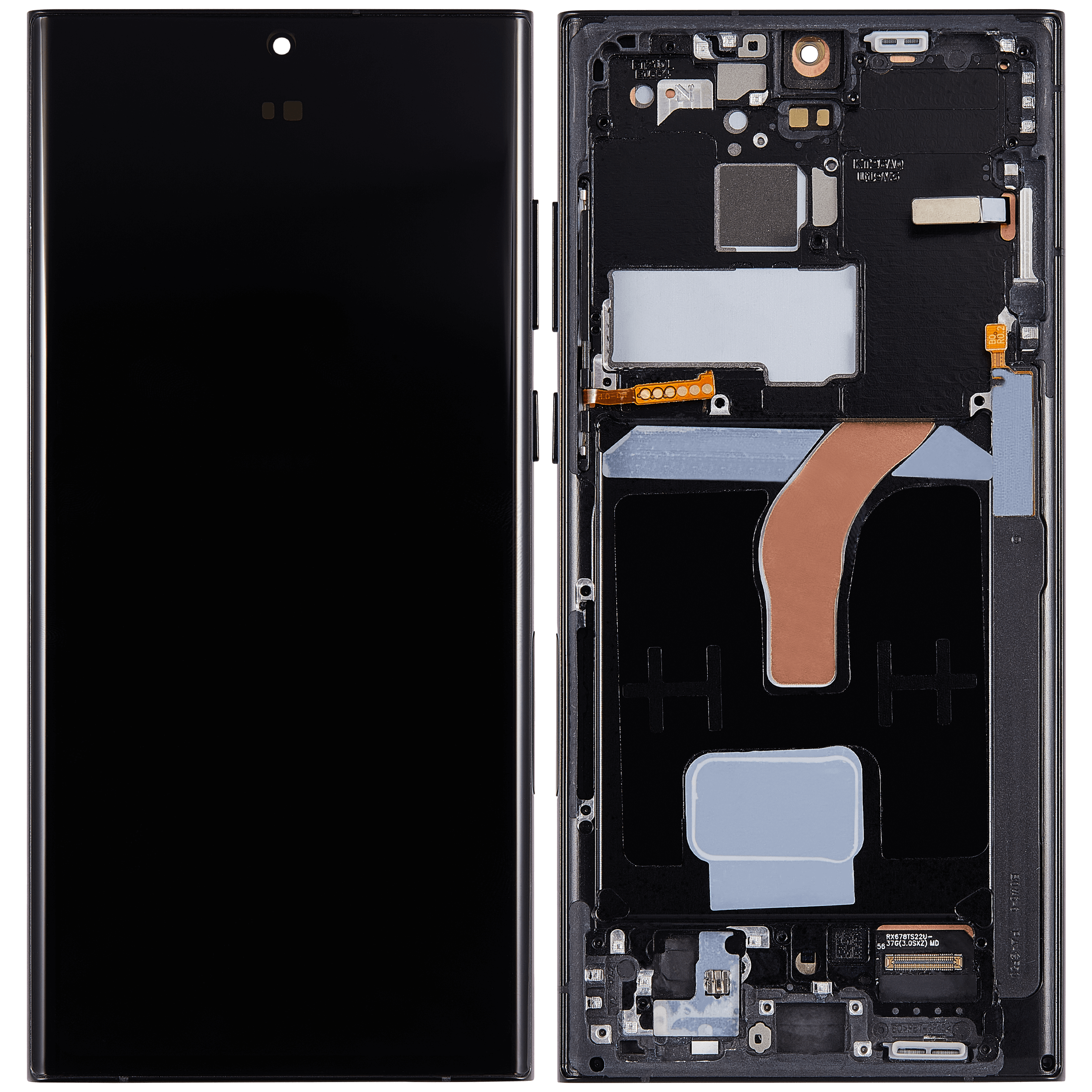OLED-Display mit Rahmen Samsung Galaxy S22 Ultra Aftermarket Pro (Farbauswahl)