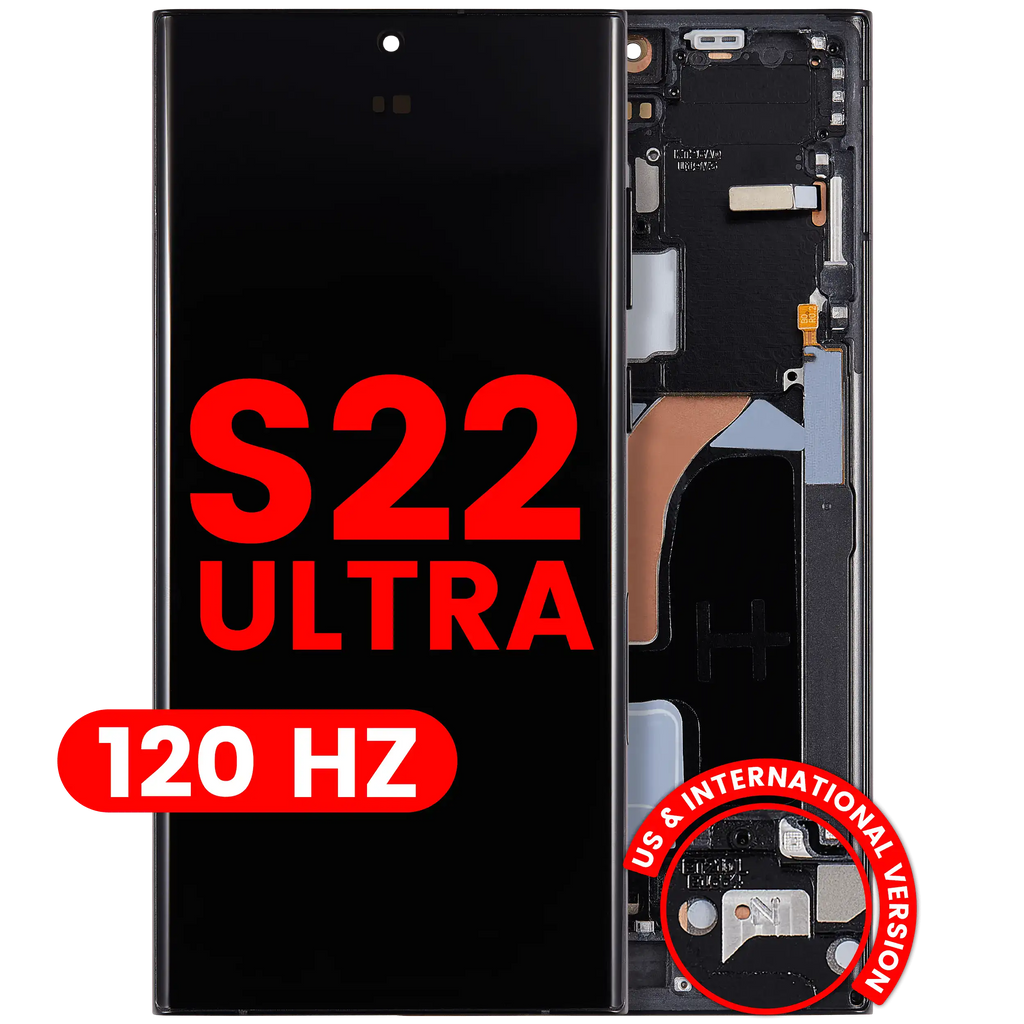 OLED-Display mit Rahmen Samsung Galaxy S22 Ultra Aftermarket Pro (Farbauswahl)