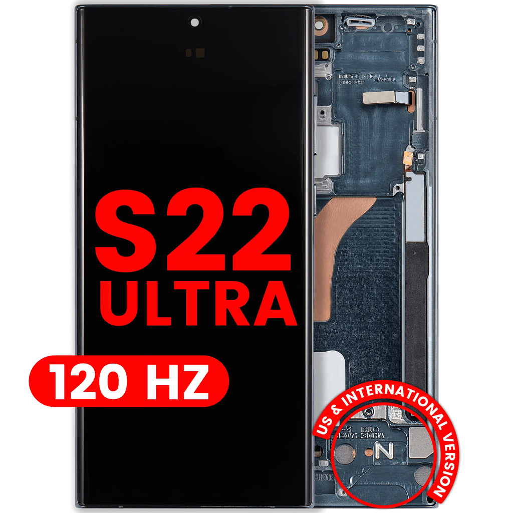 OLED-Display mit Rahmen Samsung Galaxy S22 Ultra Grün Aftermarket Pro