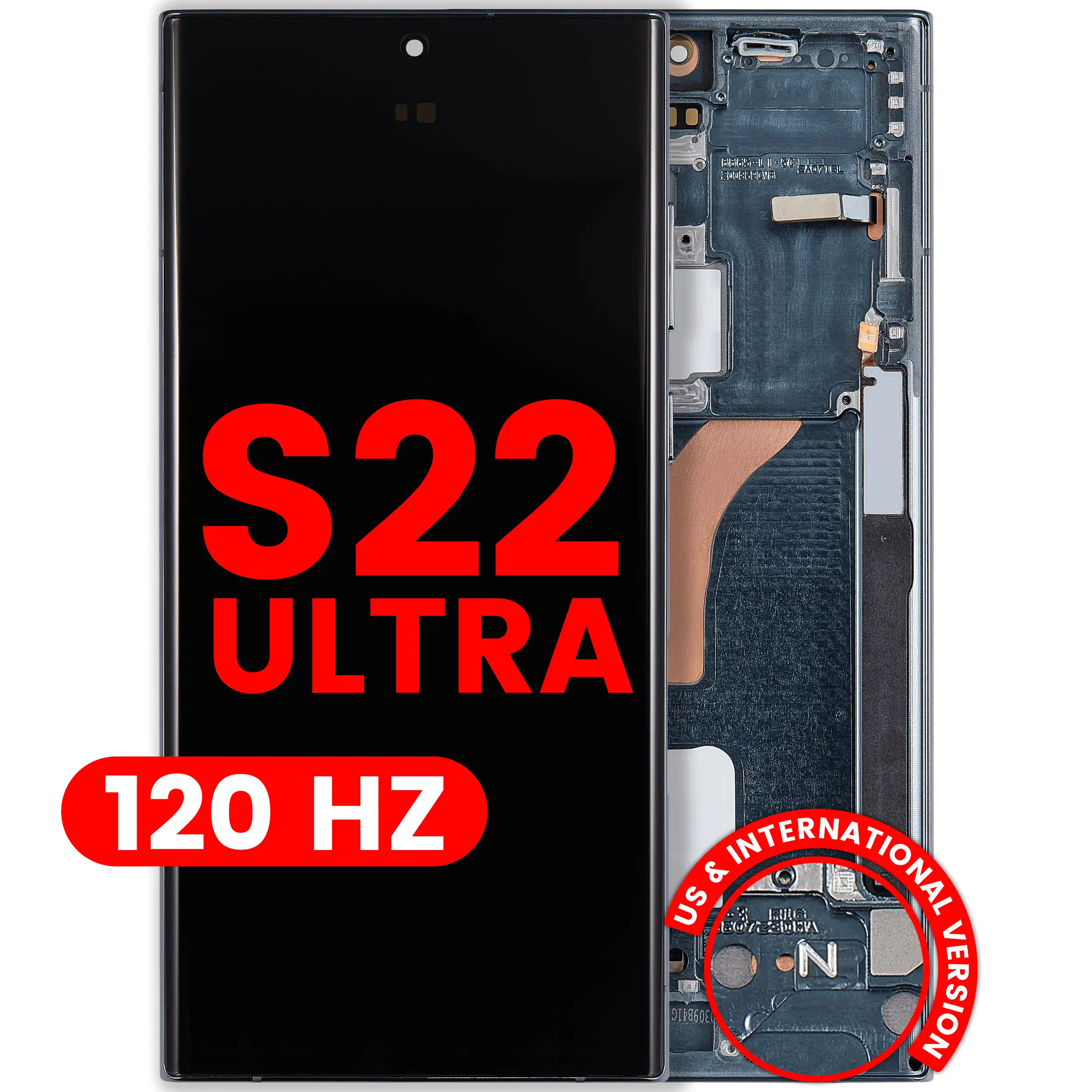 OLED-Display mit Rahmen Samsung Galaxy S22 Ultra Grün Aftermarket Pro
