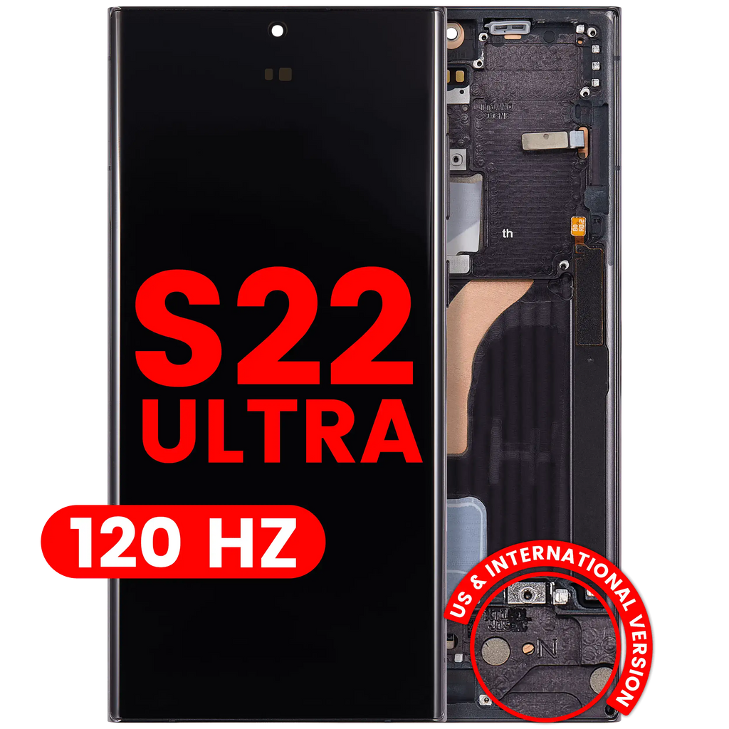 Samsung Galaxy S22 Ultra OLED-Display m. Rahmen - Phantom Black (Pro)