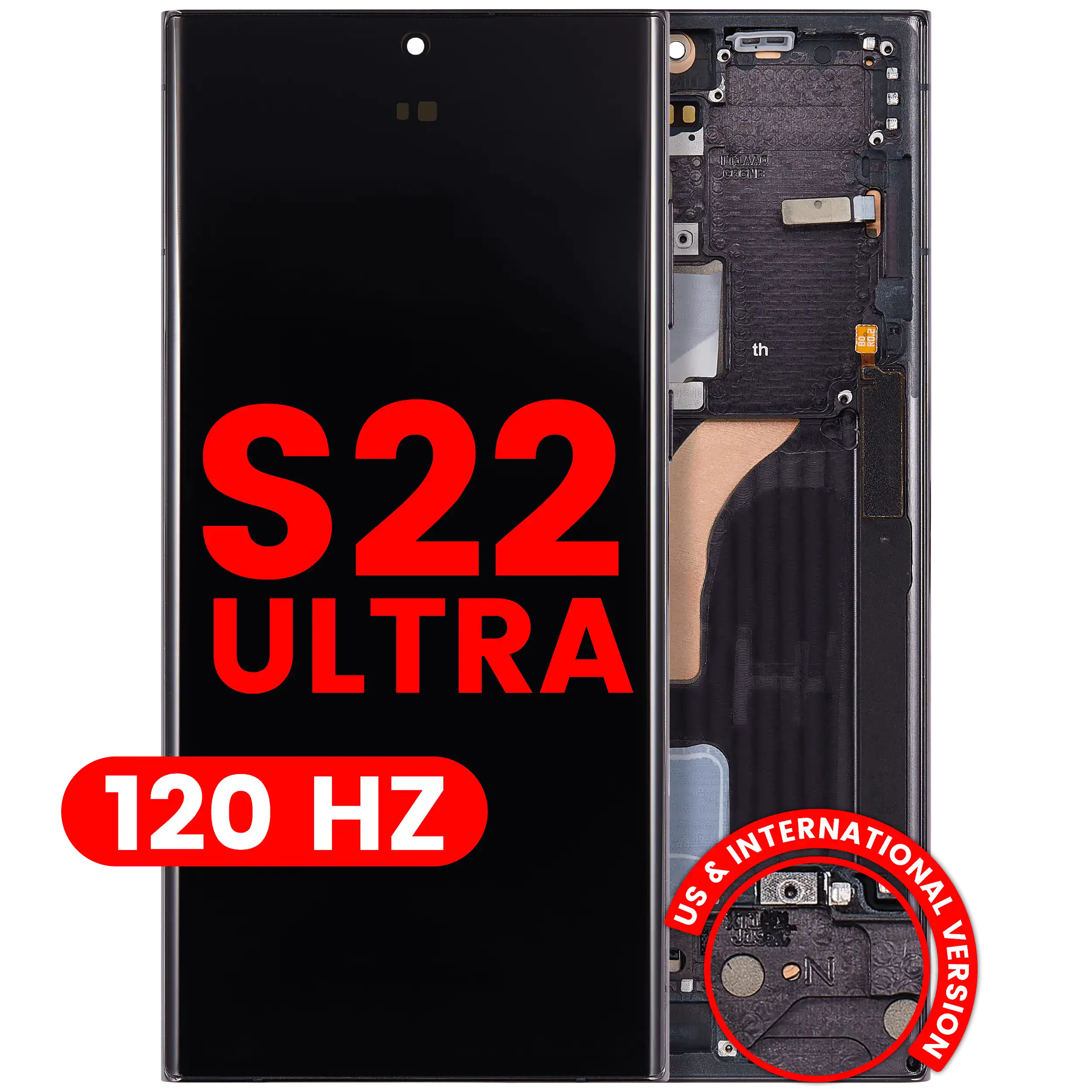 Samsung Galaxy S22 Ultra OLED-Display m. Rahmen - Phantom Black (Pro)