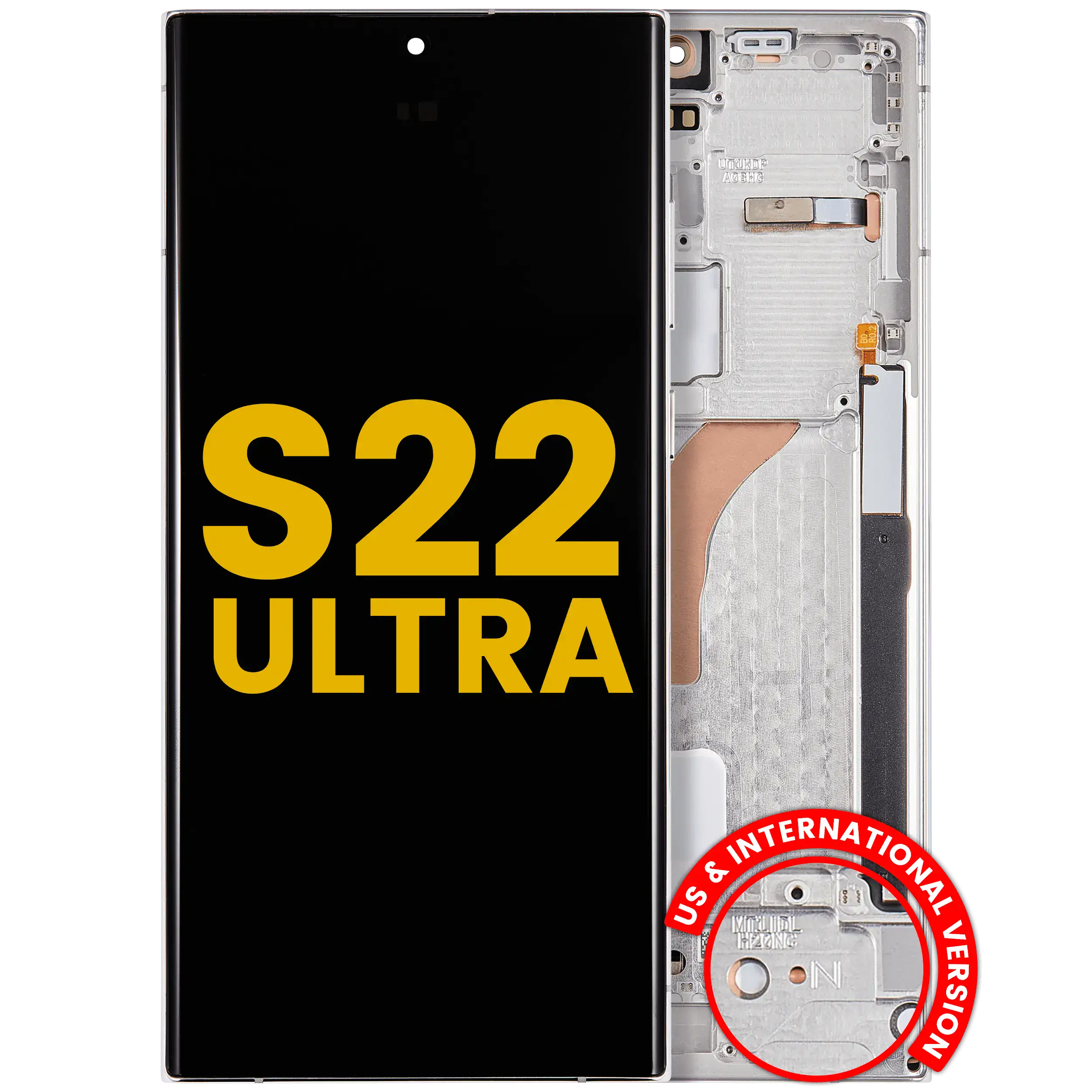 OLED Display with Frame for Samsung Galaxy S22 Ultra 5G (US & International Version) (Refurbished) (Phantom White)