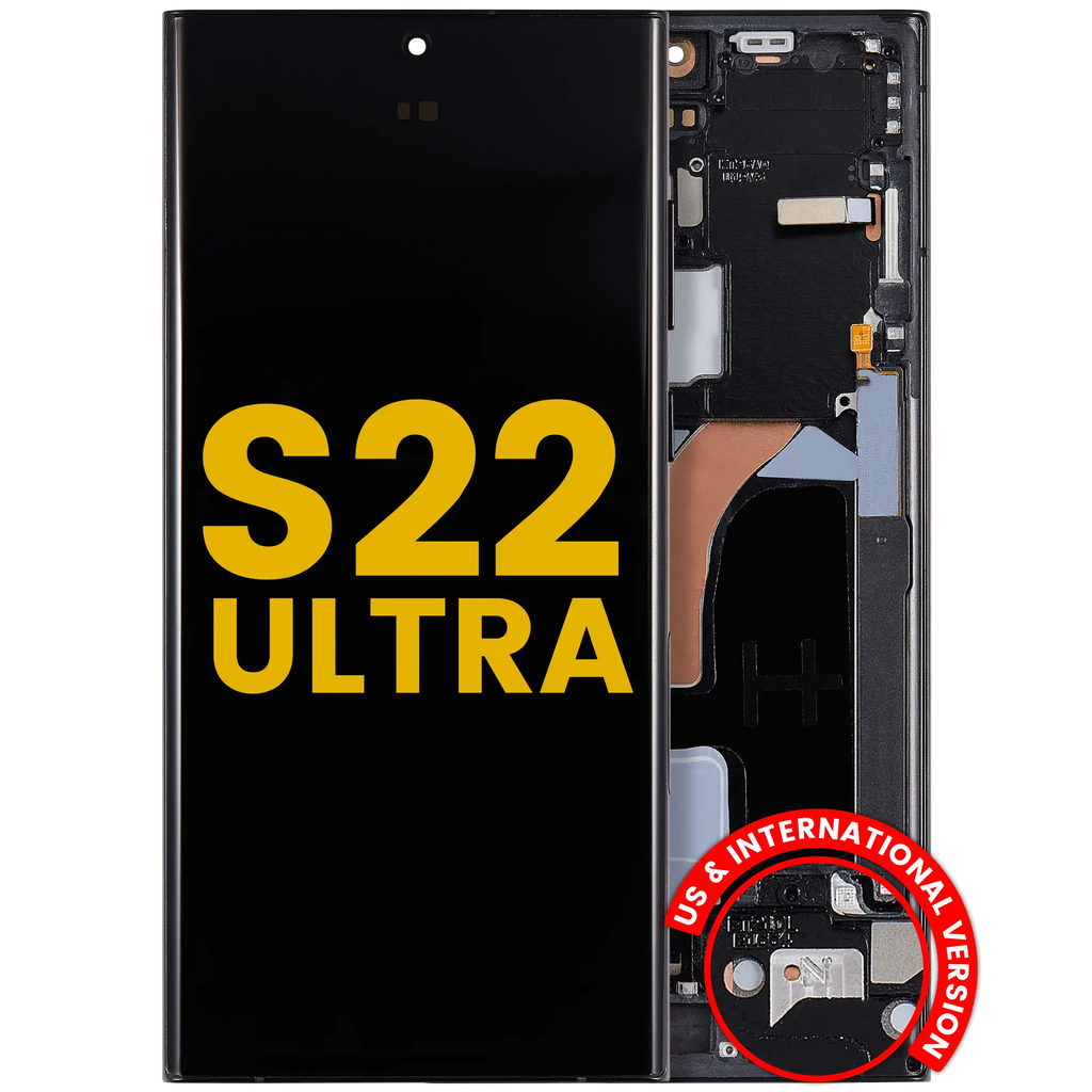 OLED-Display mit Rahmen für Samsung Galaxy S22 Ultra (Refurbished)