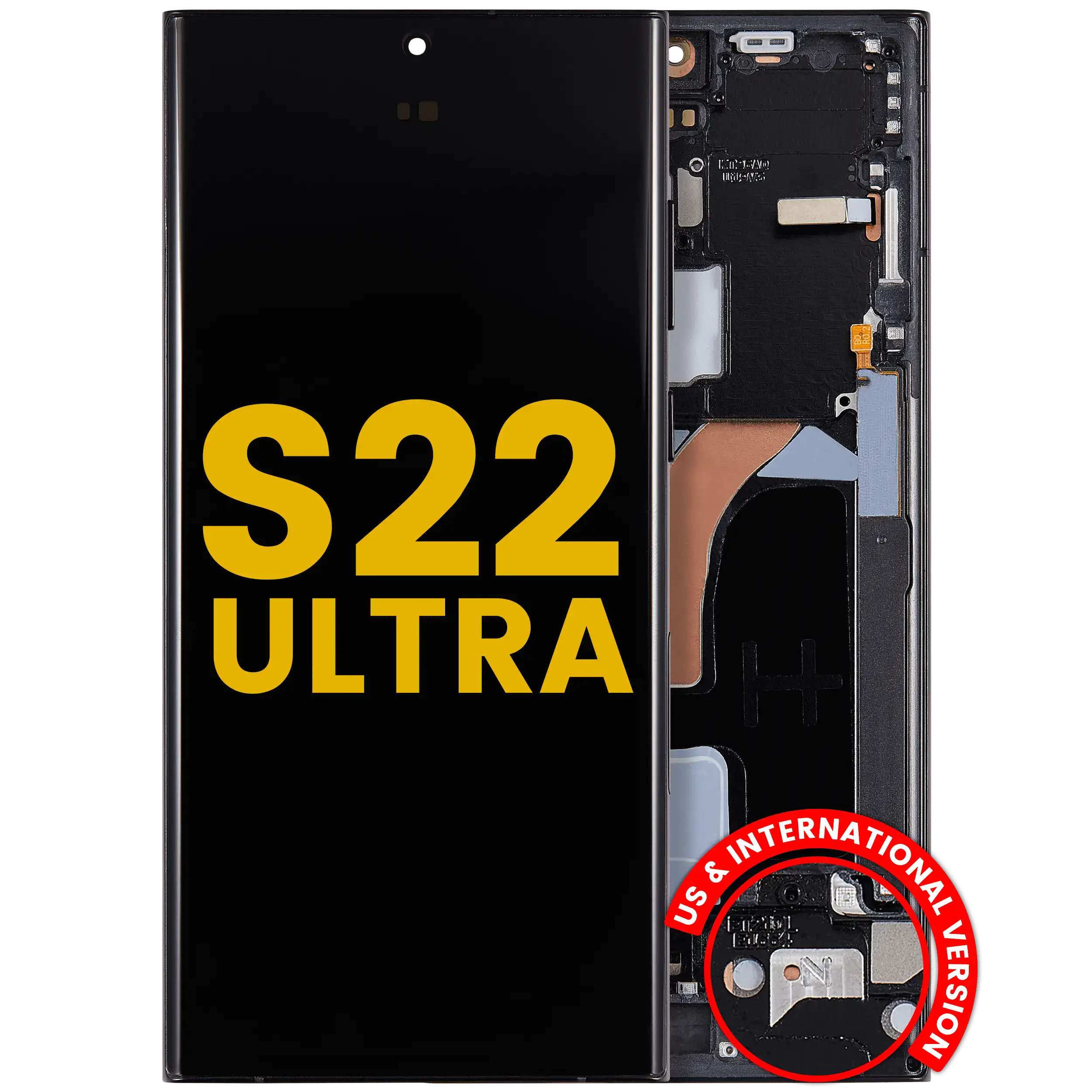 OLED-Display mit Rahmen für Samsung Galaxy S22 Ultra (Refurbished)