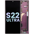 OLED-Display mit Rahmen für Samsung Galaxy S22 Ultra 5G Service Pack Burgundy