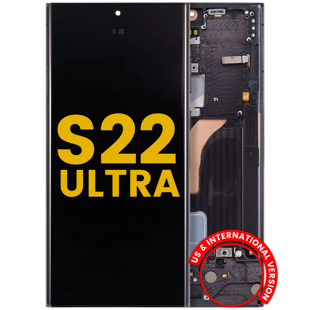 OLED Display with Frame for Samsung Galaxy S22 Ultra 5G (US & International Version) (Refurbished) (Phantom Black)