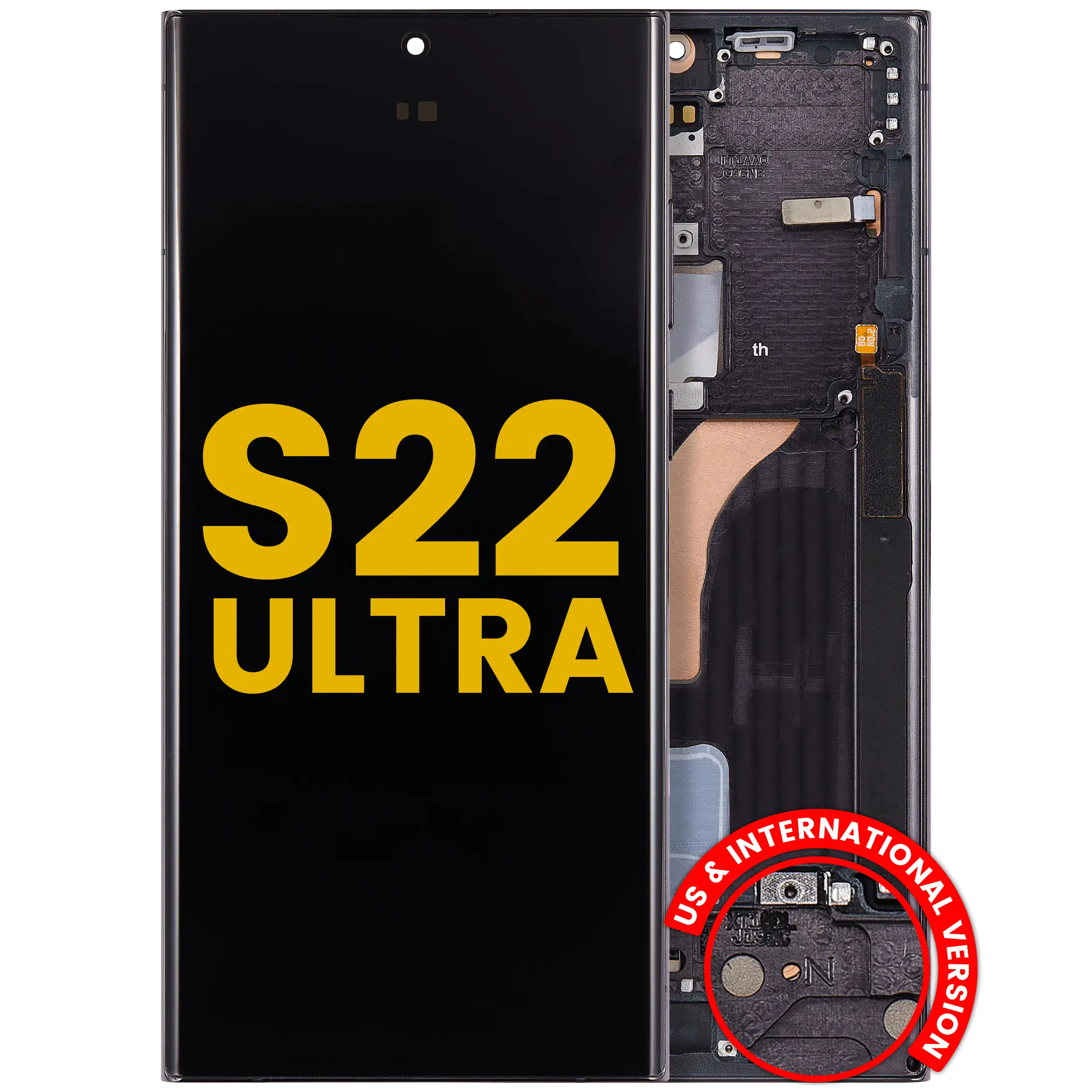 OLED Display with Frame for Samsung Galaxy S22 Ultra 5G (US & International Version) (Refurbished) (Phantom Black)