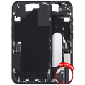 Midframe/Frame with Charging Port Flex and Small Parts for iPhone 16 (US Version) (Used OEM Pull-Out, Quality A, Black)