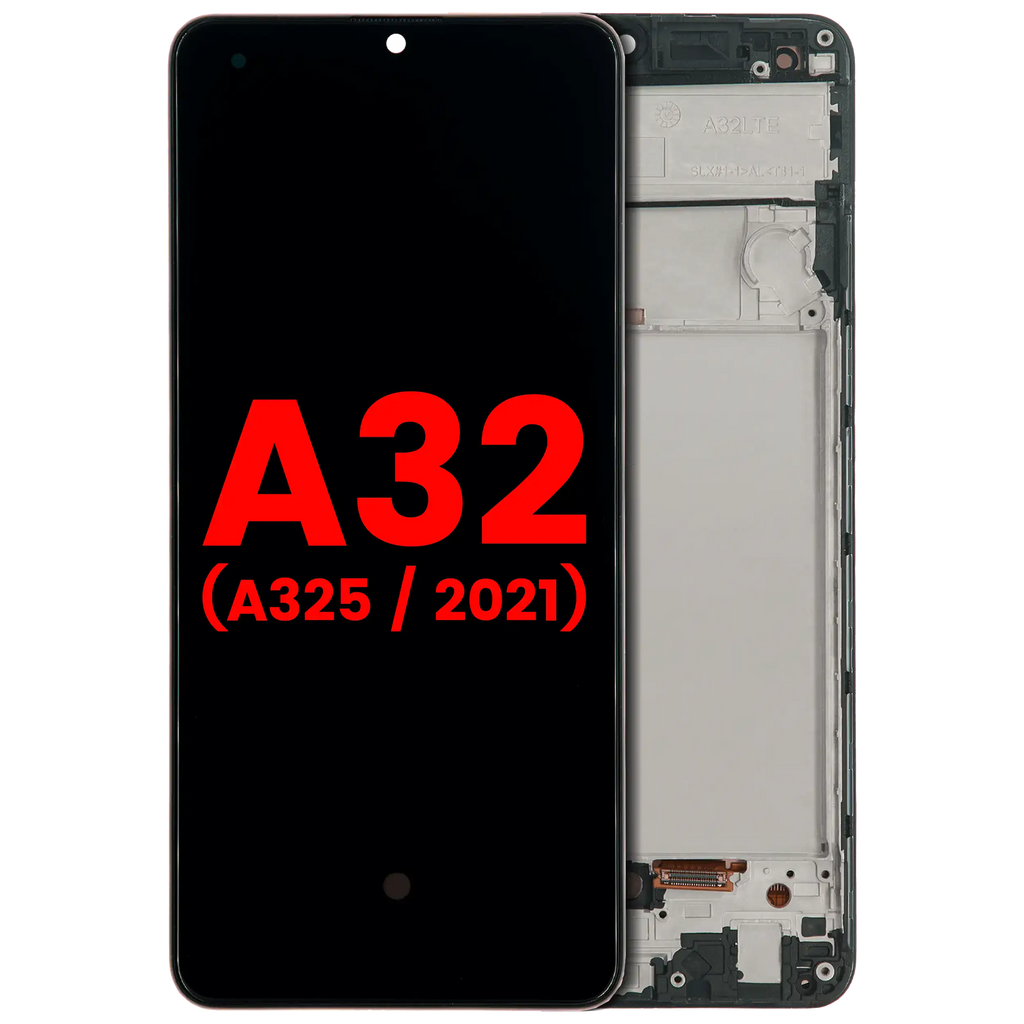 OLED Display with Frame for Samsung Galaxy A32 4G (A325 / 2021) (Aftermarket Plus) (Awesome Black)