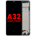 OLED-Display mit Rahmen für Samsung Galaxy A32 4G, Schwarz (Premium)