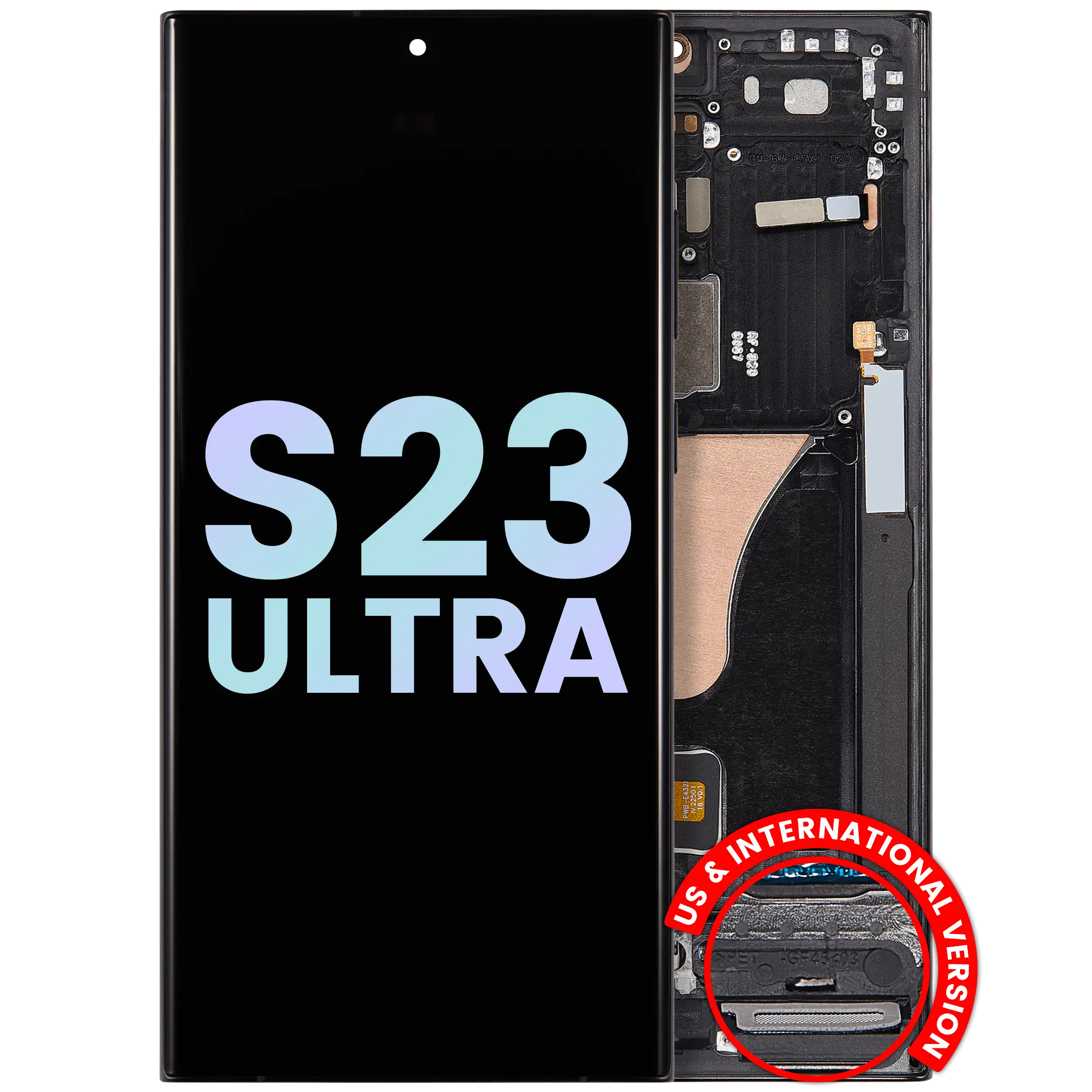 OLED Display with Frame for Samsung Galaxy S23 Ultra 5G (US & International) (Service Pack) (Graphite)