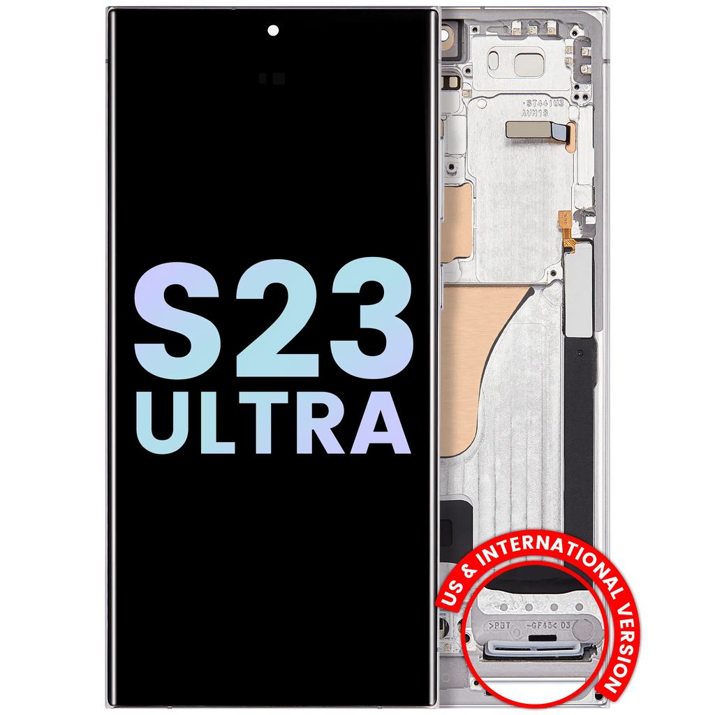 OLED Display with Frame for Samsung Galaxy S23 Ultra 5G (US & International) (Service Pack) (Sky Blue & Lime)