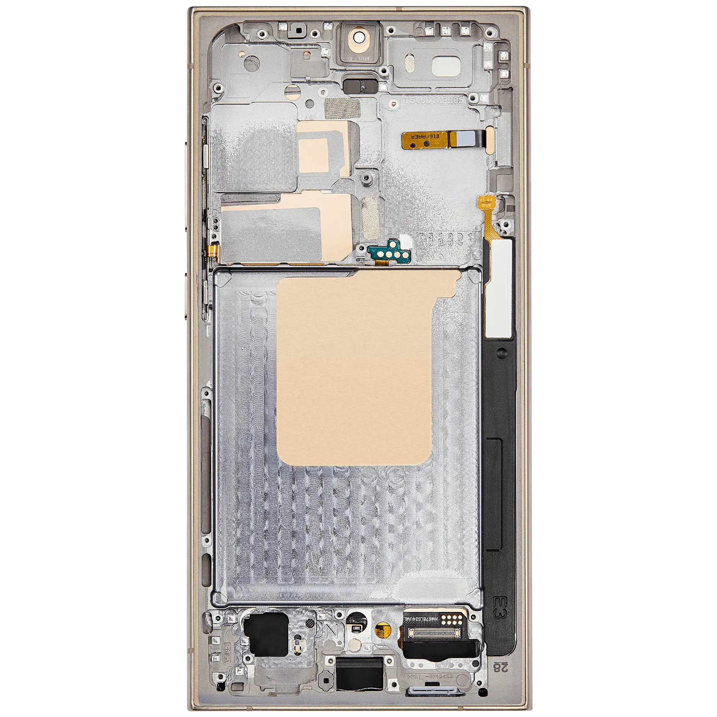 OLED-Display mit Rahmen für Samsung Galaxy S24 Ultra (US & Internationale Version) (Aftermarket Plus) (120Hz) (Titanium Gelb)