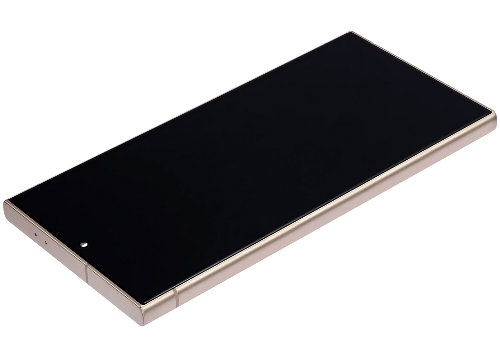 OLED-Display mit Rahmen für Samsung Galaxy S24 Ultra (US & Internationale Version) (Aftermarket Plus) (120Hz) (Titanium Gelb)