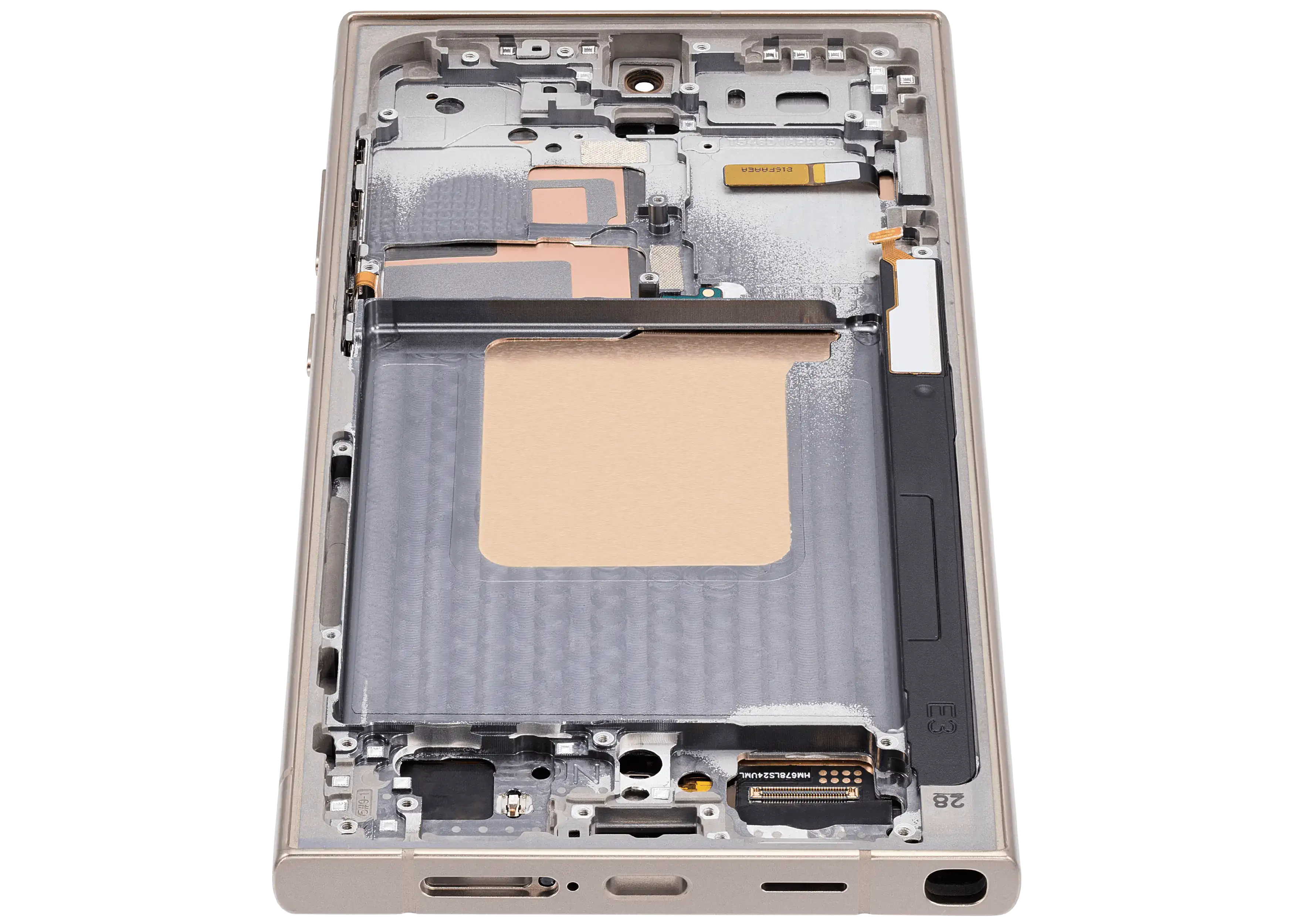 OLED-Display mit Rahmen für Samsung Galaxy S24 Ultra (US & Internationale Version) (Aftermarket Plus) (120Hz) (Titanium Gelb)
