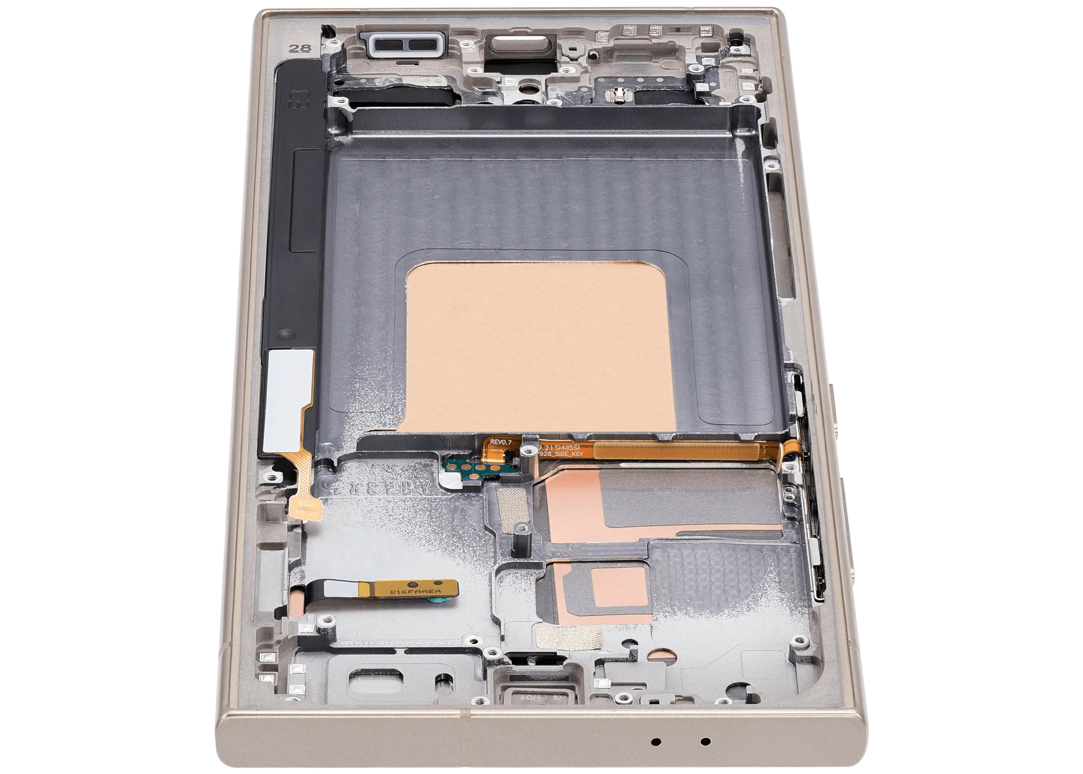 OLED-Display mit Rahmen für Samsung Galaxy S24 Ultra (US & Internationale Version) (Aftermarket Plus) (120Hz) (Titanium Gelb)