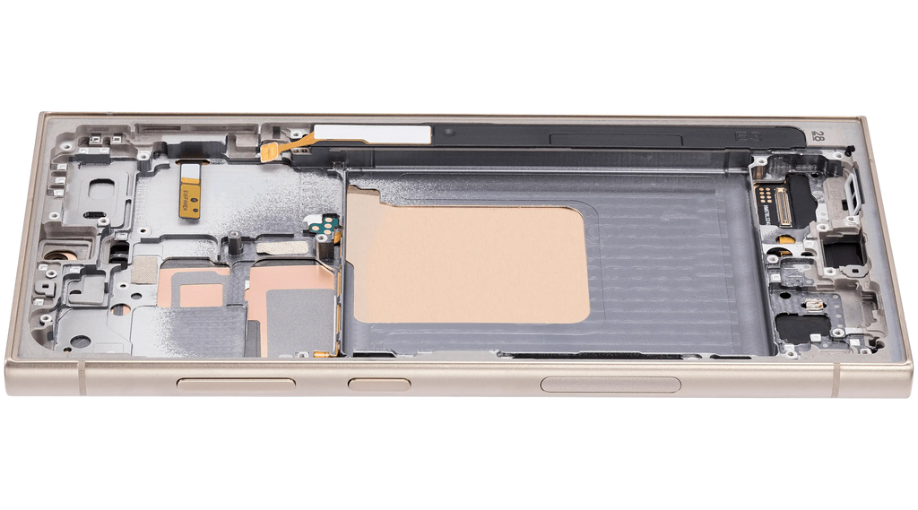 OLED-Display mit Rahmen für Samsung Galaxy S24 Ultra (US & Internationale Version) (Aftermarket Plus) (120Hz) (Titanium Gelb)