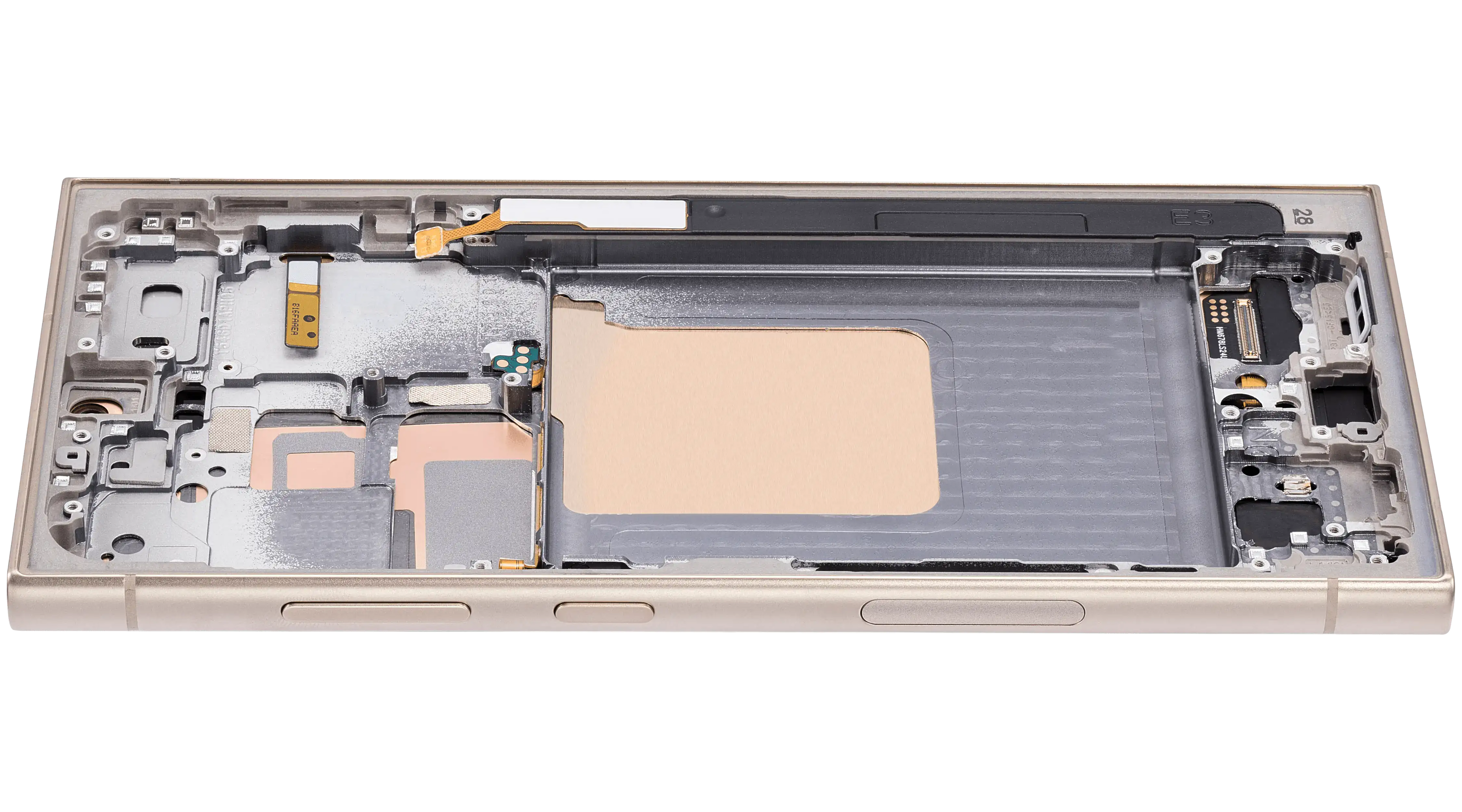 OLED-Display mit Rahmen für Samsung Galaxy S24 Ultra (US & Internationale Version) (Aftermarket Plus) (120Hz) (Titanium Gelb)