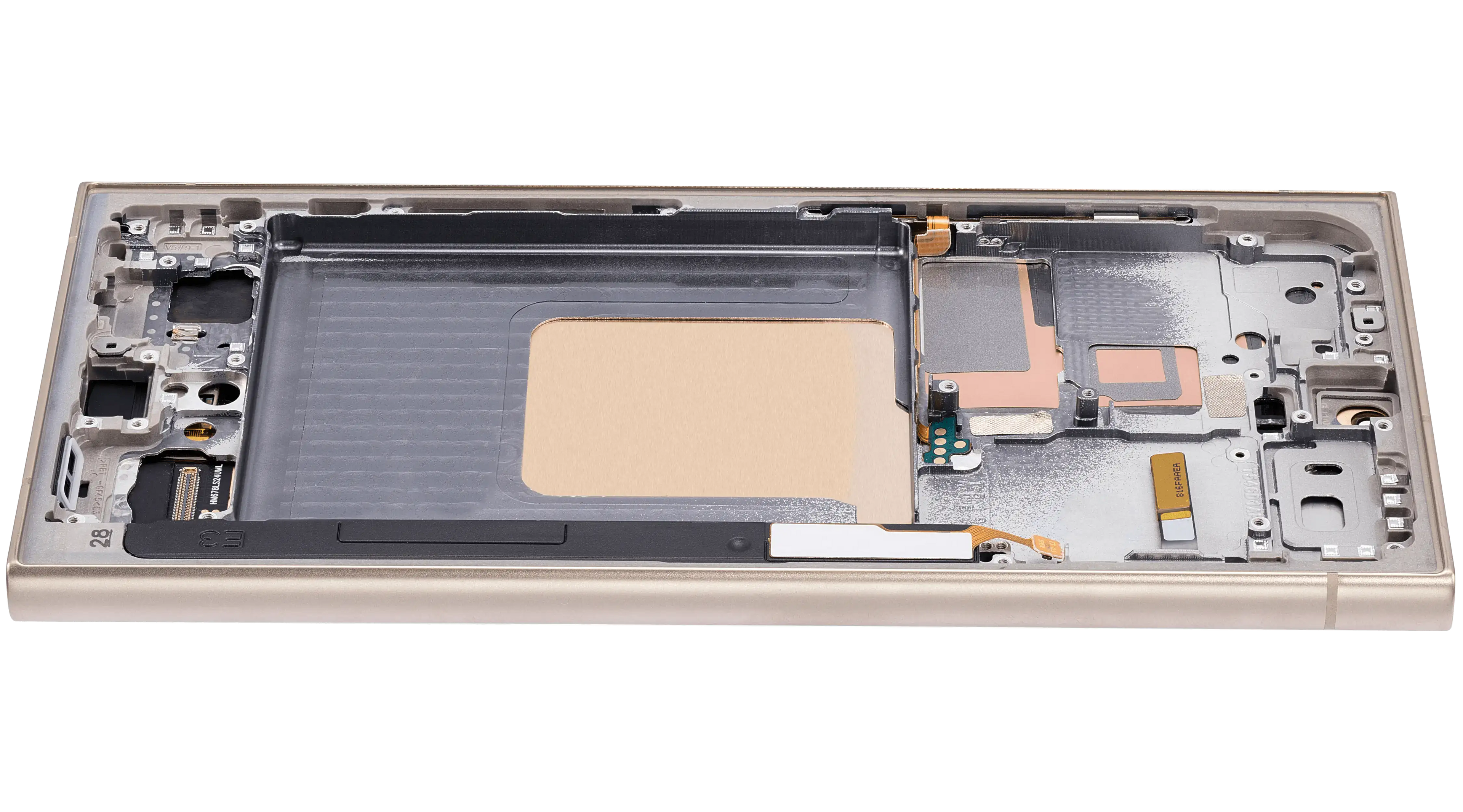 OLED-Display mit Rahmen für Samsung Galaxy S24 Ultra (US & Internationale Version) (Aftermarket Plus) (120Hz) (Titanium Gelb)