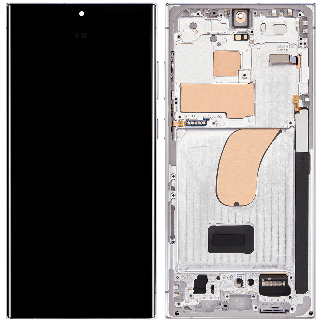 OLED-Display mit Rahmen für Samsung Galaxy S23 Ultra Himmelblau Aftermarket Pro