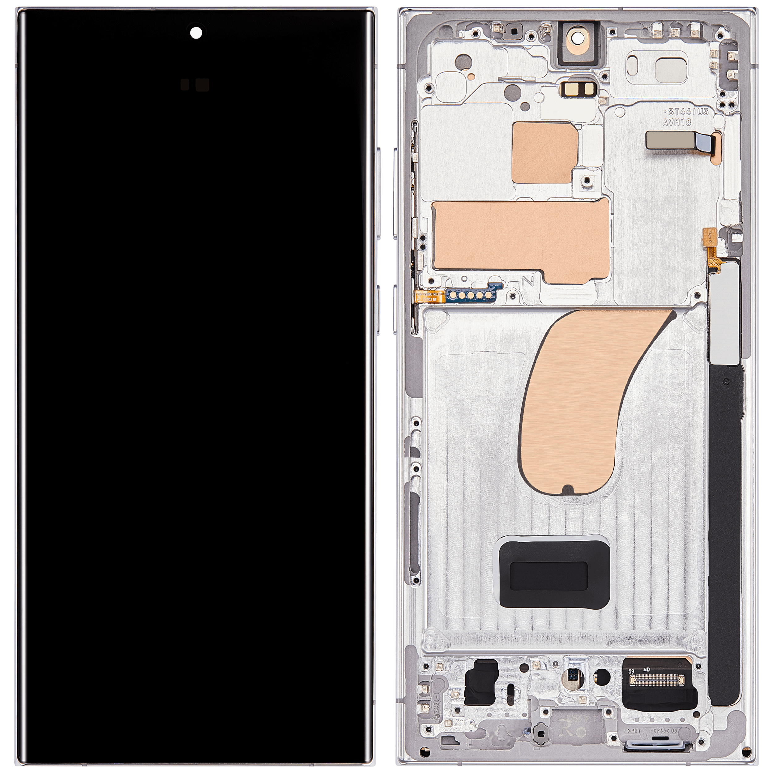 OLED-Display mit Rahmen für Samsung Galaxy S23 Ultra Himmelblau Aftermarket Pro