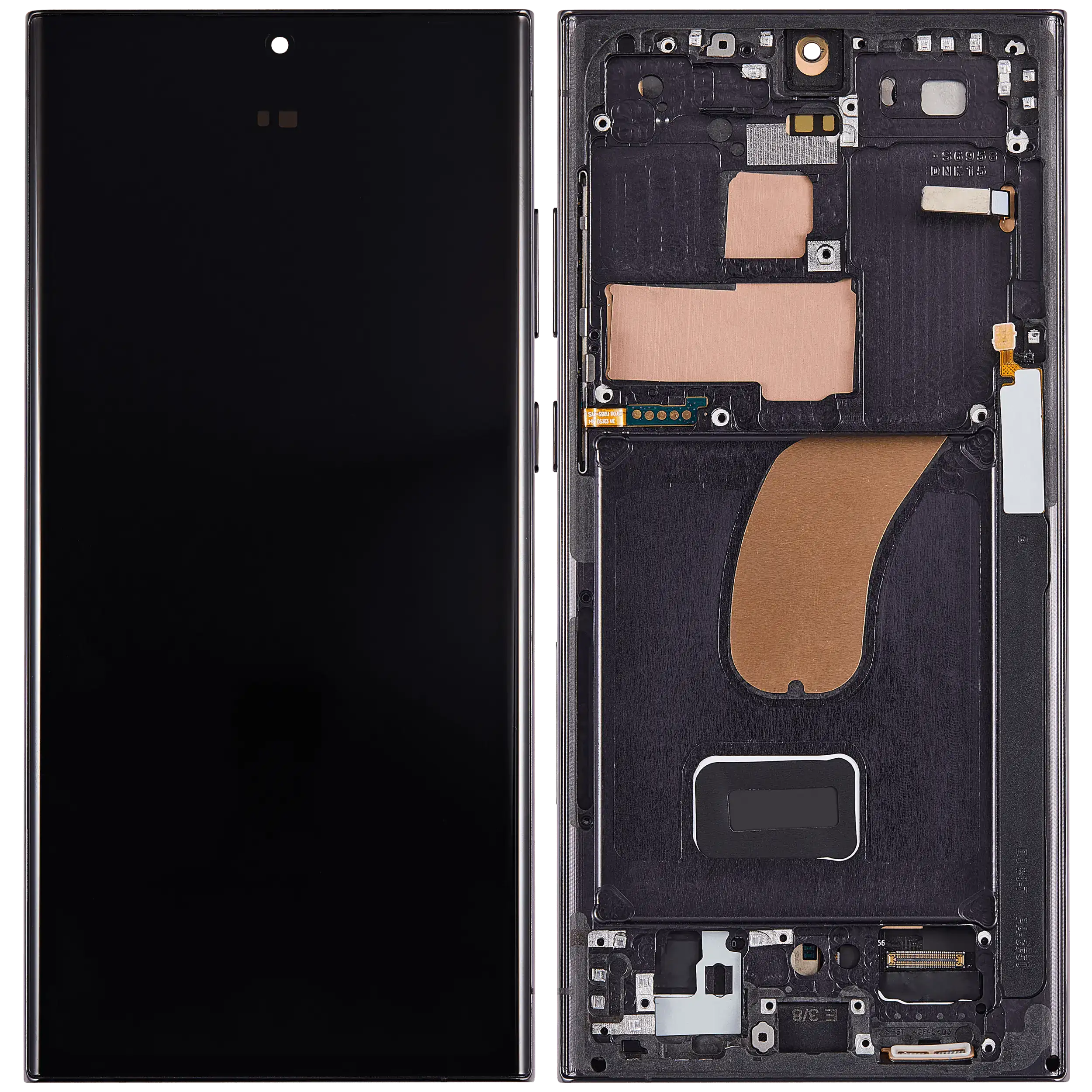 OLED-Display mit Rahmen Galaxy S23 Ultra - Phantom Black - Aftermarket Pro