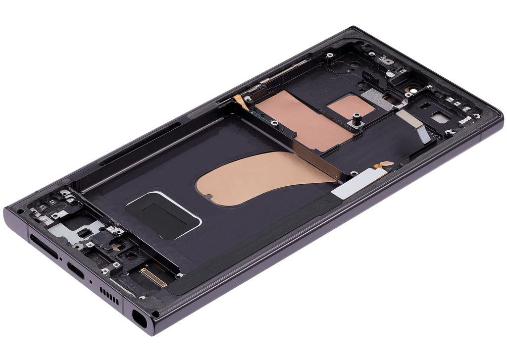 OLED-Display mit Rahmen Galaxy S23 Ultra - Phantom Black - Aftermarket Pro