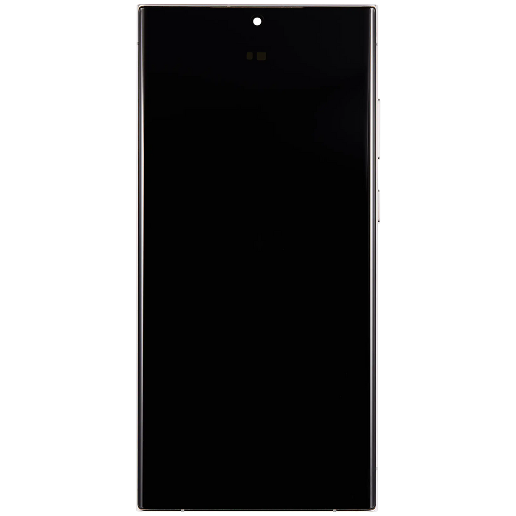 OLED-Display mit Rahmen Samsung Galaxy S23 Ultra Cream Pro