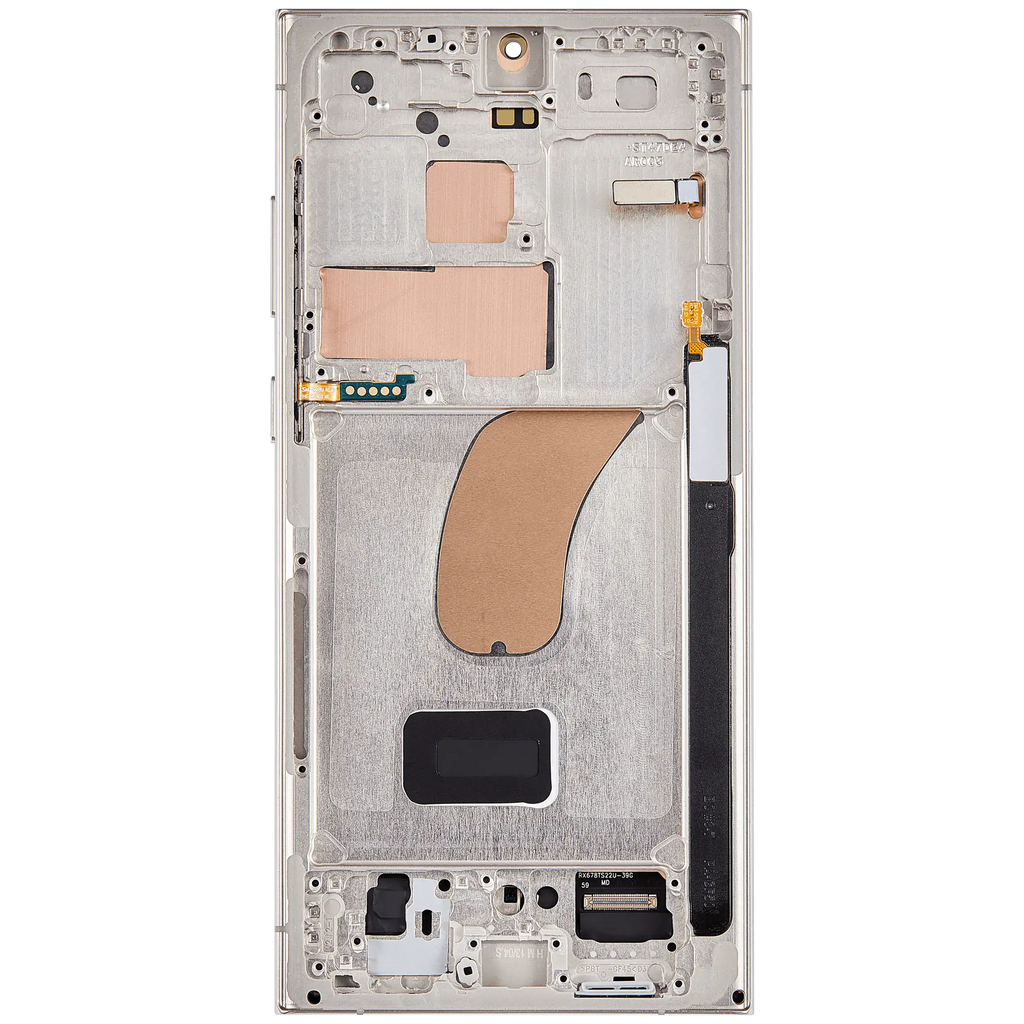 OLED-Display mit Rahmen Samsung Galaxy S23 Ultra Cream Pro