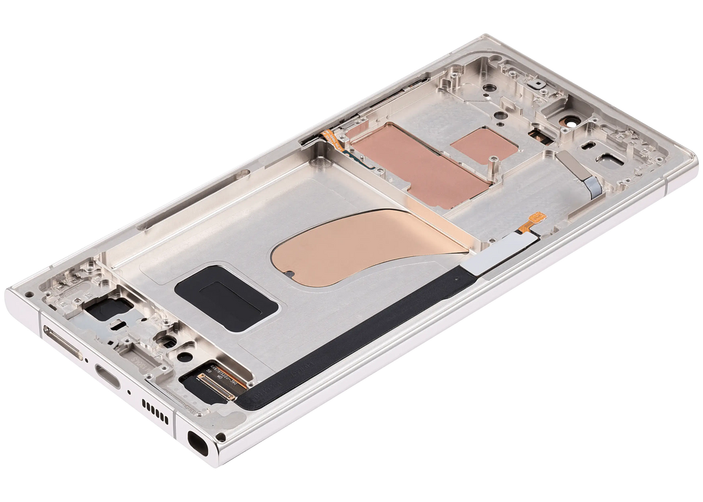 OLED-Display mit Rahmen Samsung Galaxy S23 Ultra Cream Pro