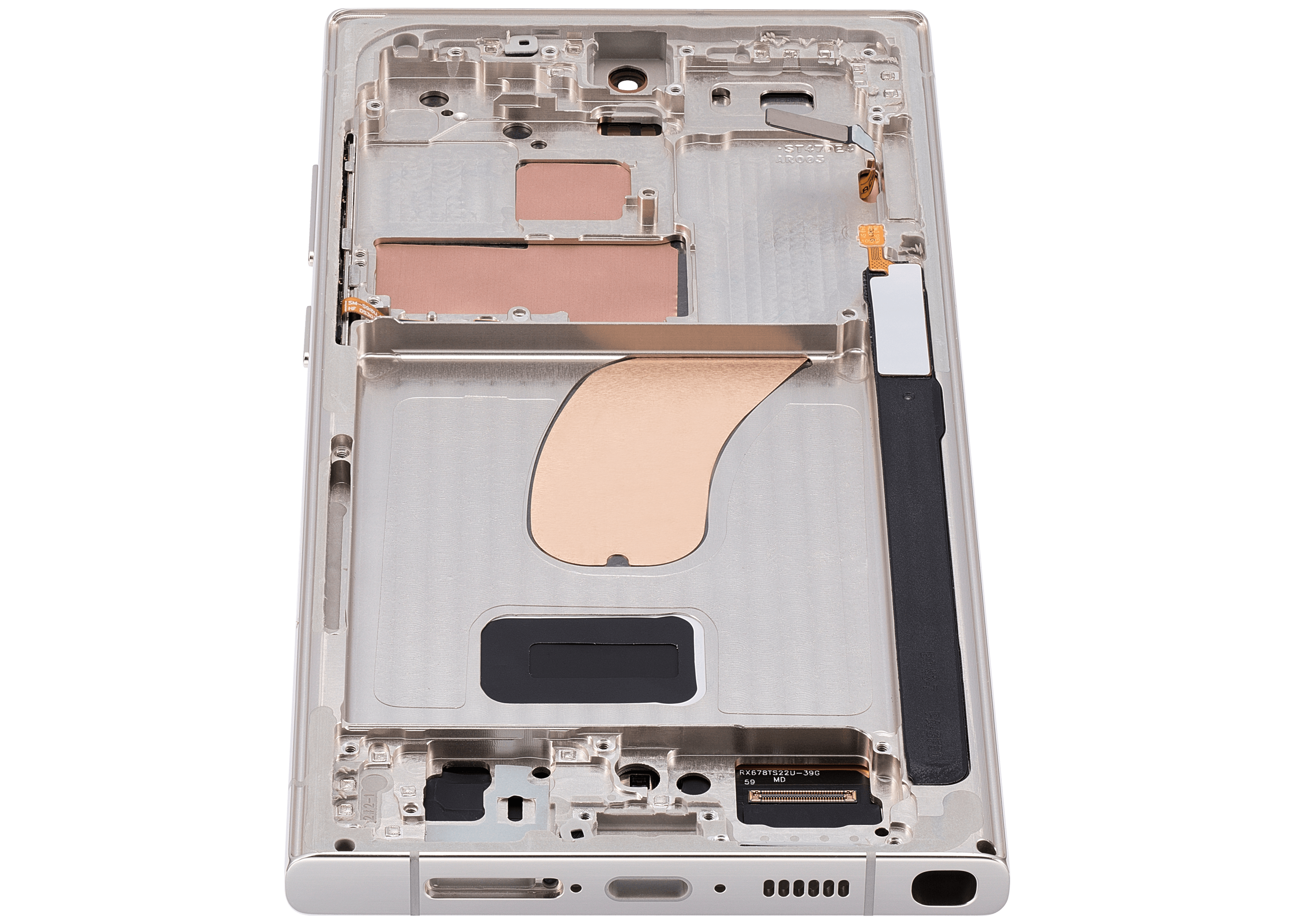 OLED-Display mit Rahmen Samsung Galaxy S23 Ultra Cream Pro