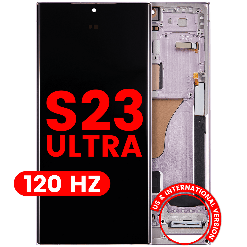OLED-Display mit Rahmen für Samsung Galaxy S23 Ultra Lavender Aftermarket Pro
