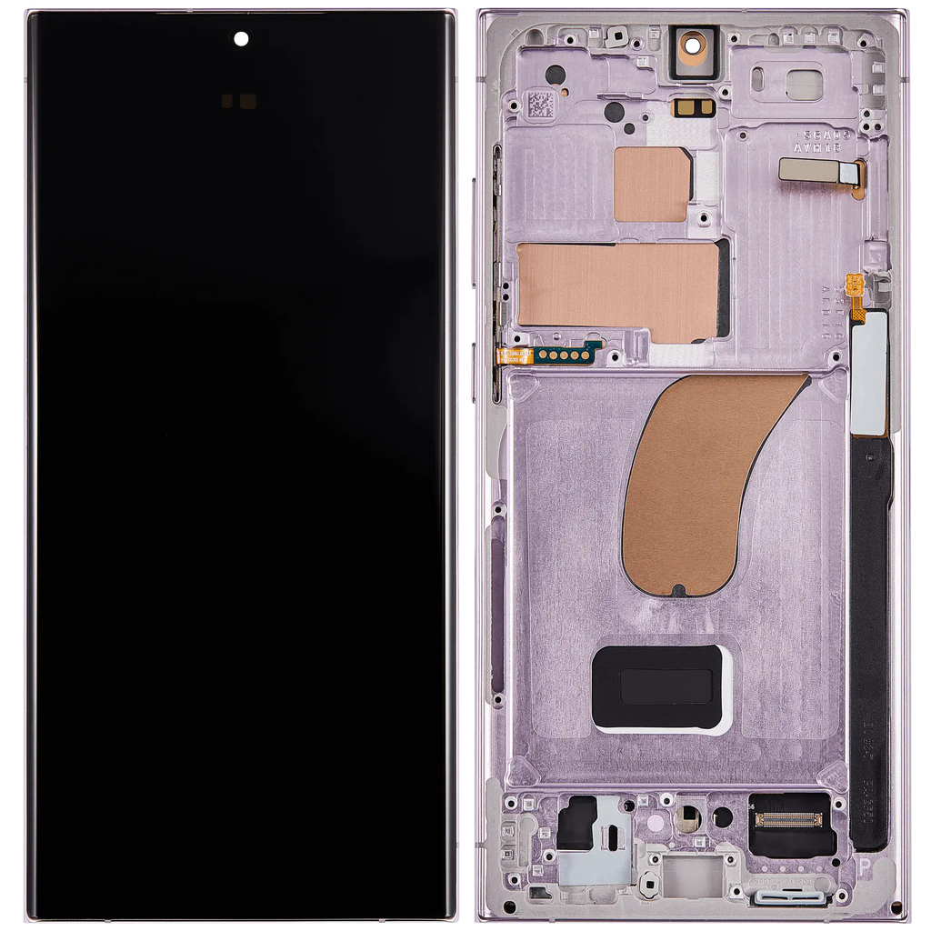 OLED-Display mit Rahmen für Samsung Galaxy S23 Ultra Lavender Aftermarket Pro