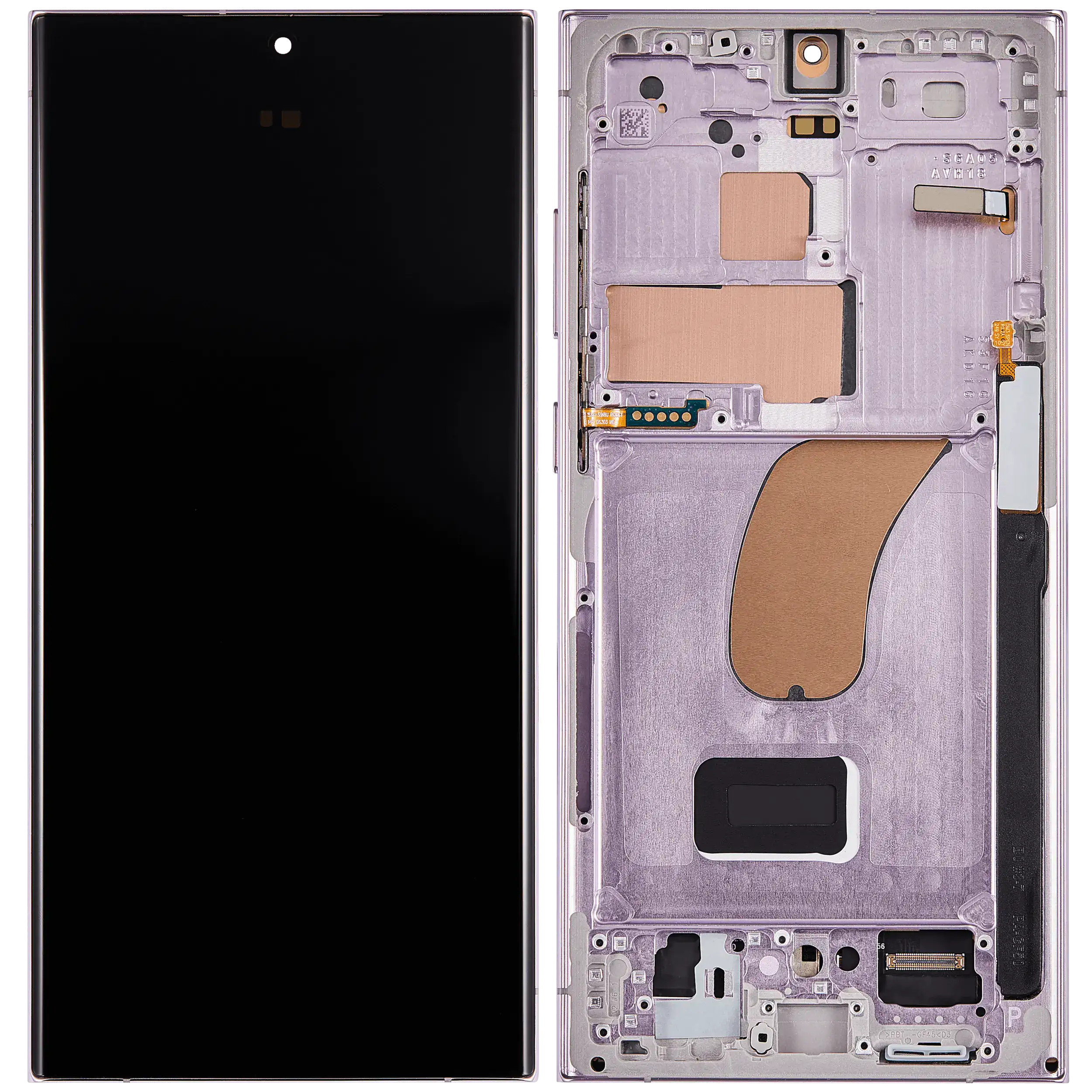 OLED-Display mit Rahmen für Samsung Galaxy S23 Ultra Lavender Aftermarket Pro