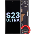 OLED-Display mit Rahmen für Samsung Galaxy S23 Ultra (Svc Pack) Phantom Black
