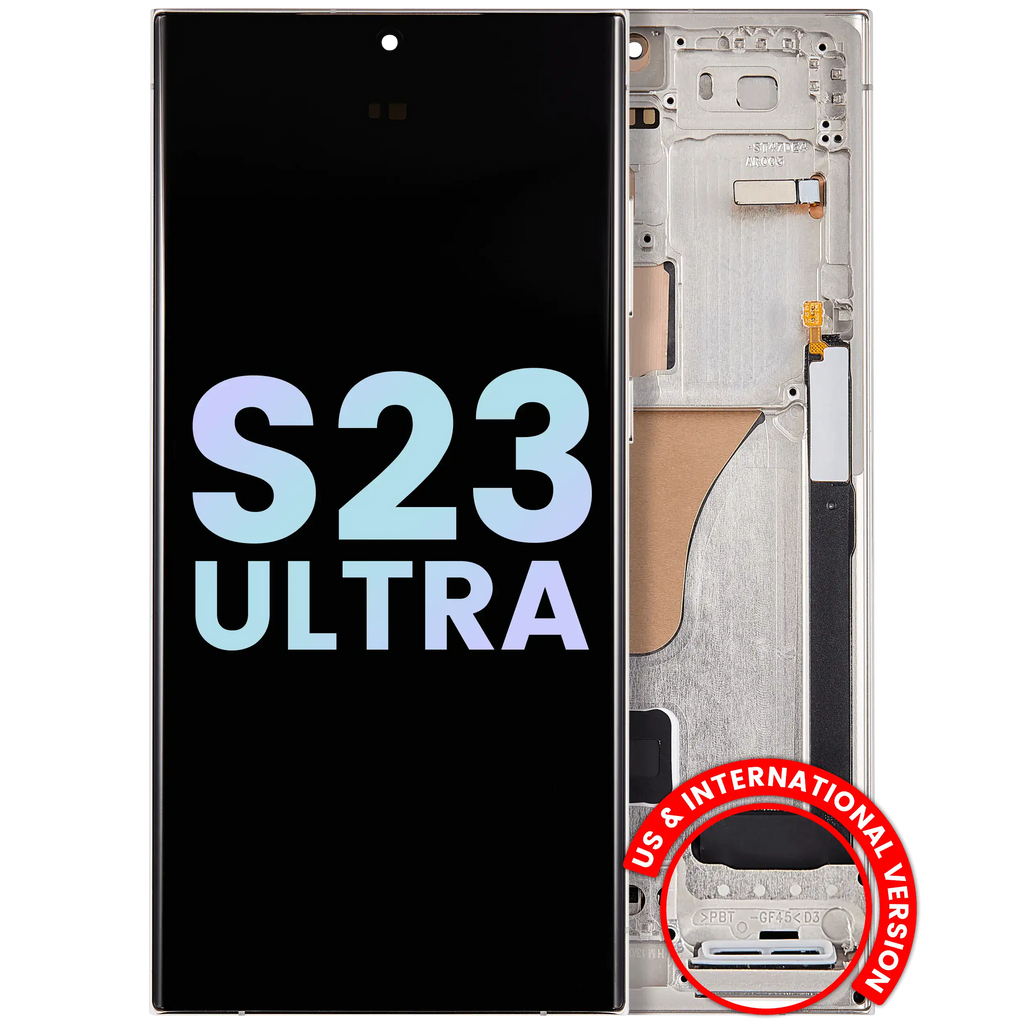 OLED Display with Frame for Samsung Galaxy S23 Ultra 5G (US & International) (Service Pack) (Cream)